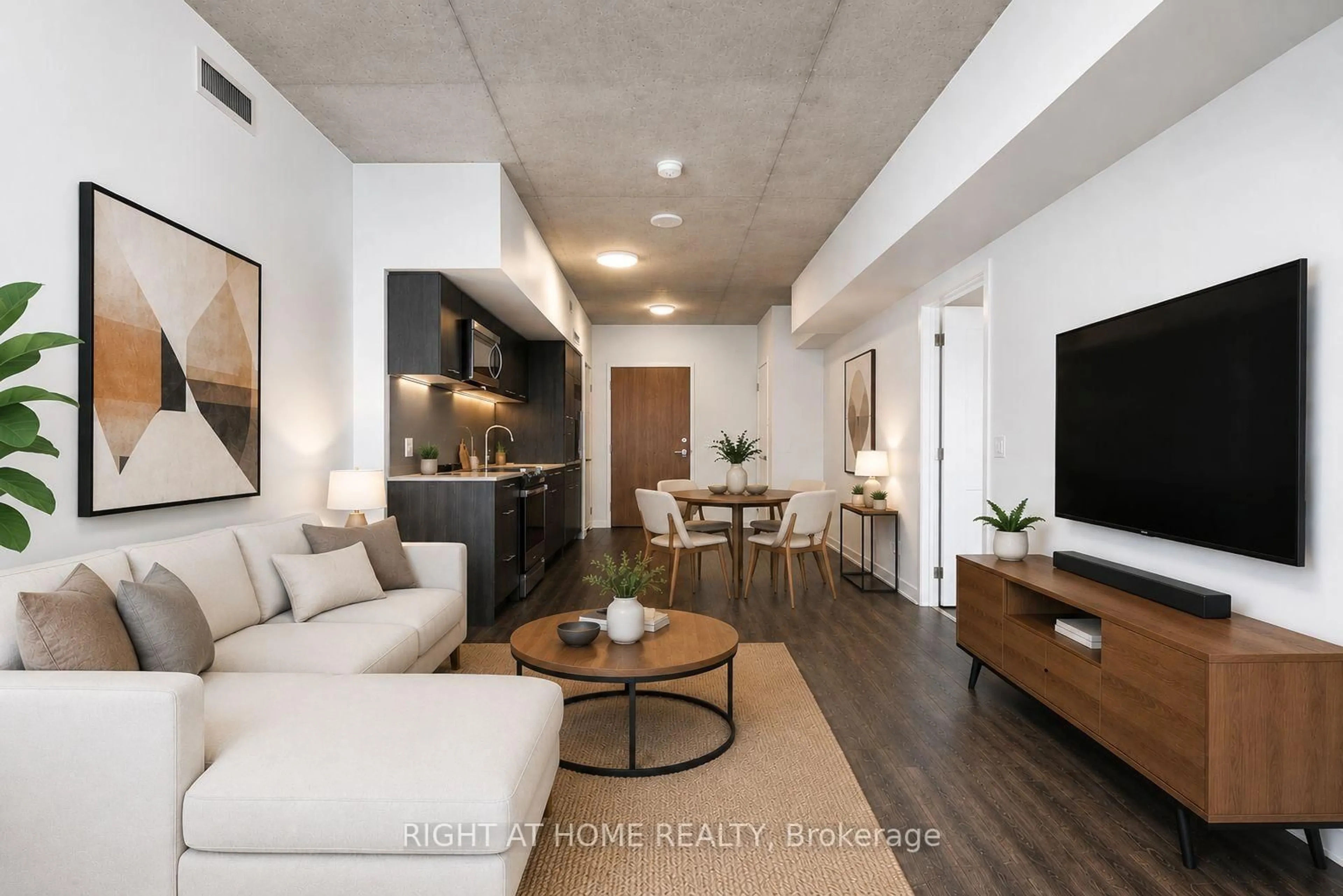 Living room with furniture, unknown for 45 BASEBALL Pl #903, Toronto Ontario M4M 0H1