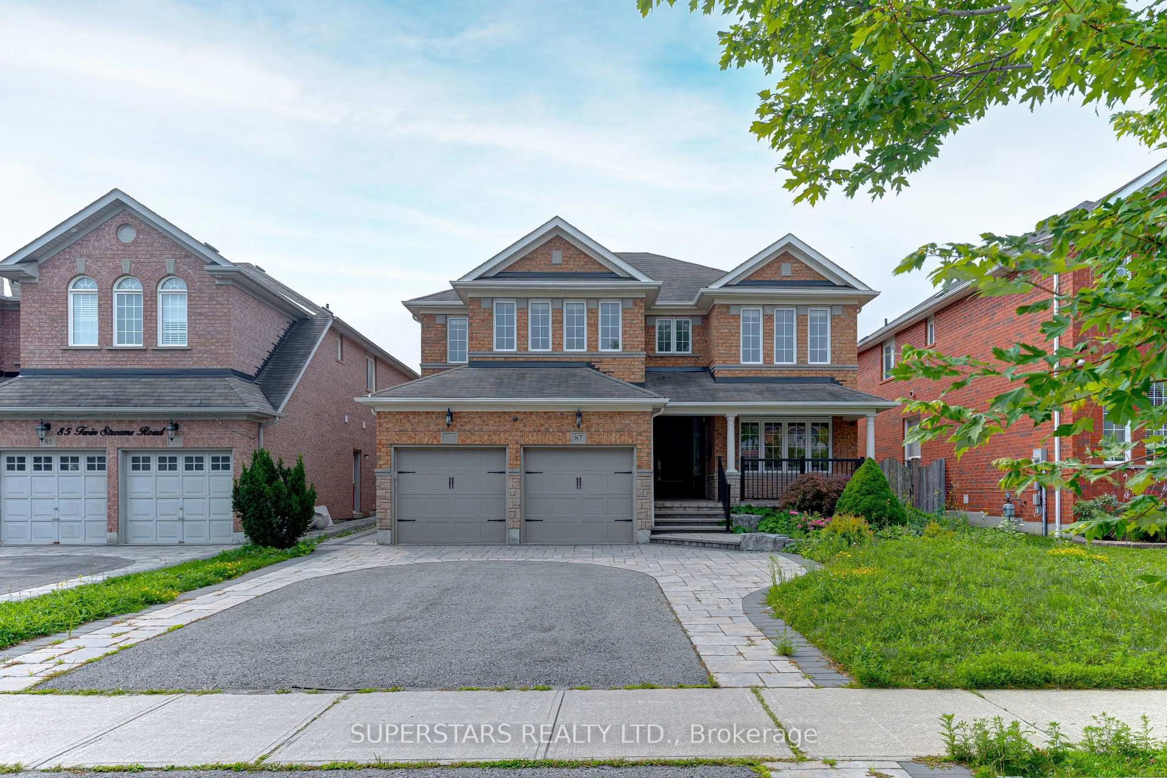 Home with brick exterior material, street for 87 Twin Streams Rd, Whitby Ontario L1P 0A1