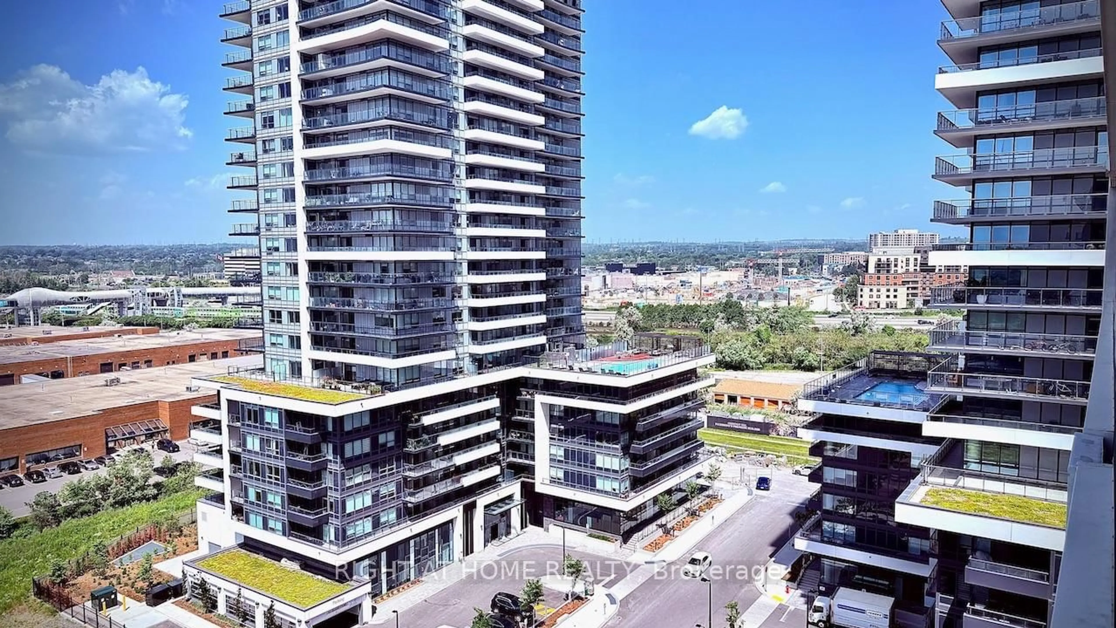 A pic from outside/outdoor area/front of a property/back of a property/a pic from drone, city buildings view from balcony for 1480 Bayly St #1202, Pickering Ontario L1W 3R5