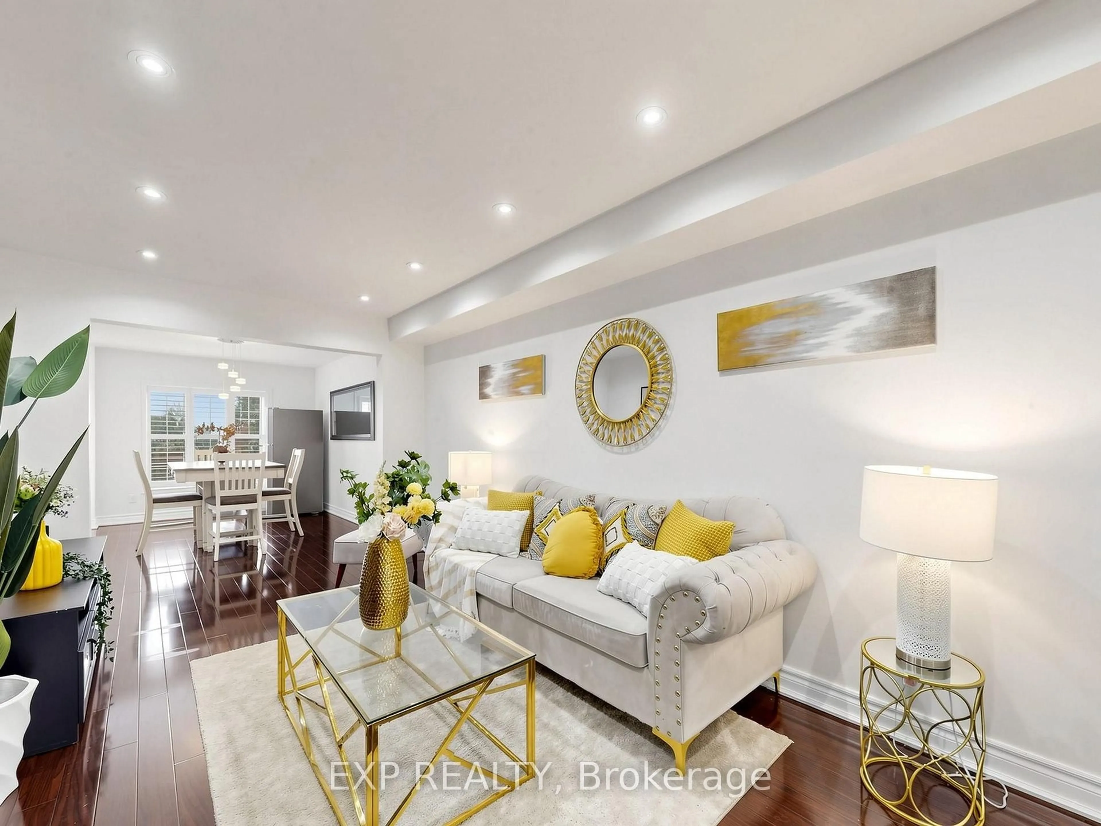 Living room with furniture, wood/laminate floor for 109 Angier Cres, Ajax Ontario L1S 7R4