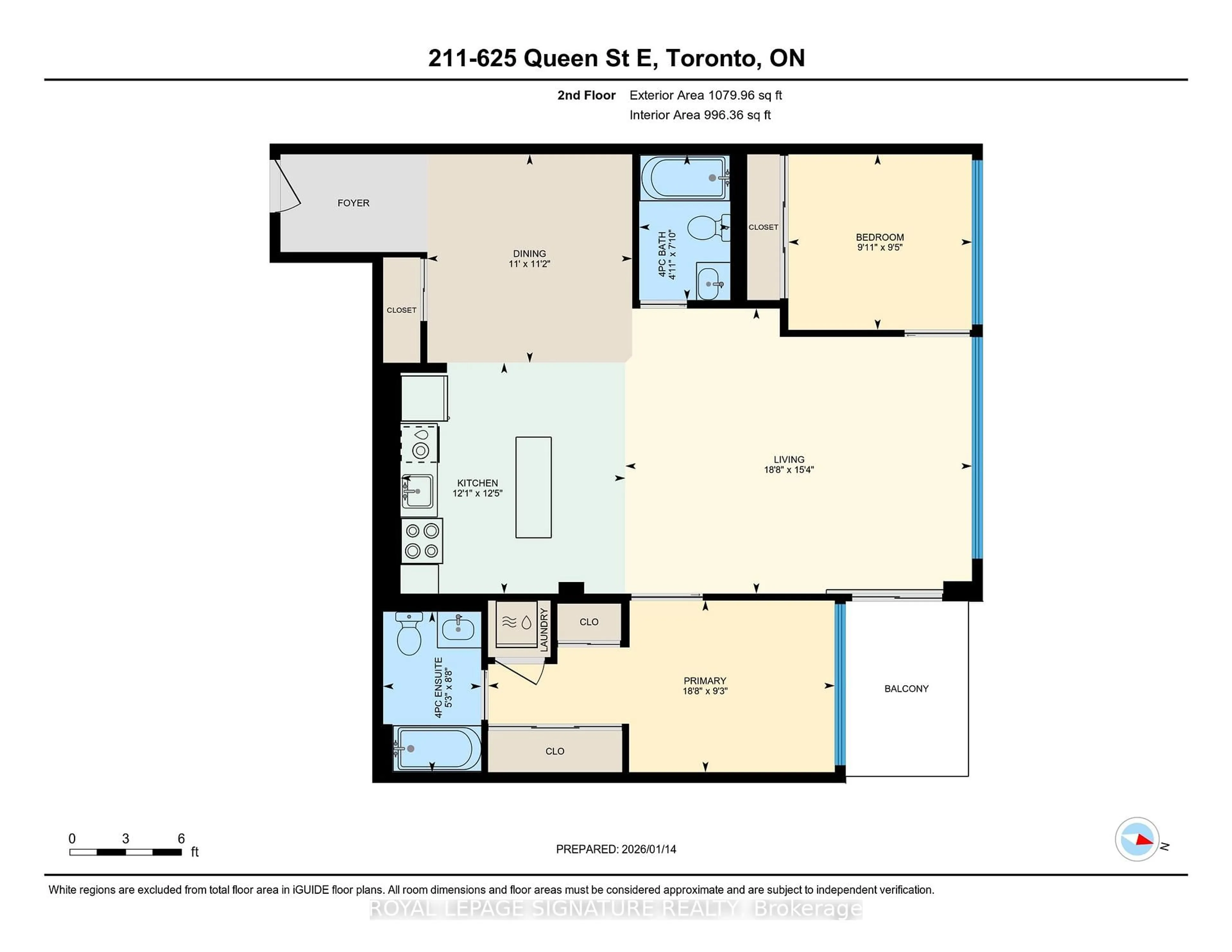 Floor plan for 625 Queen St #211, Toronto Ontario M4M 1G7