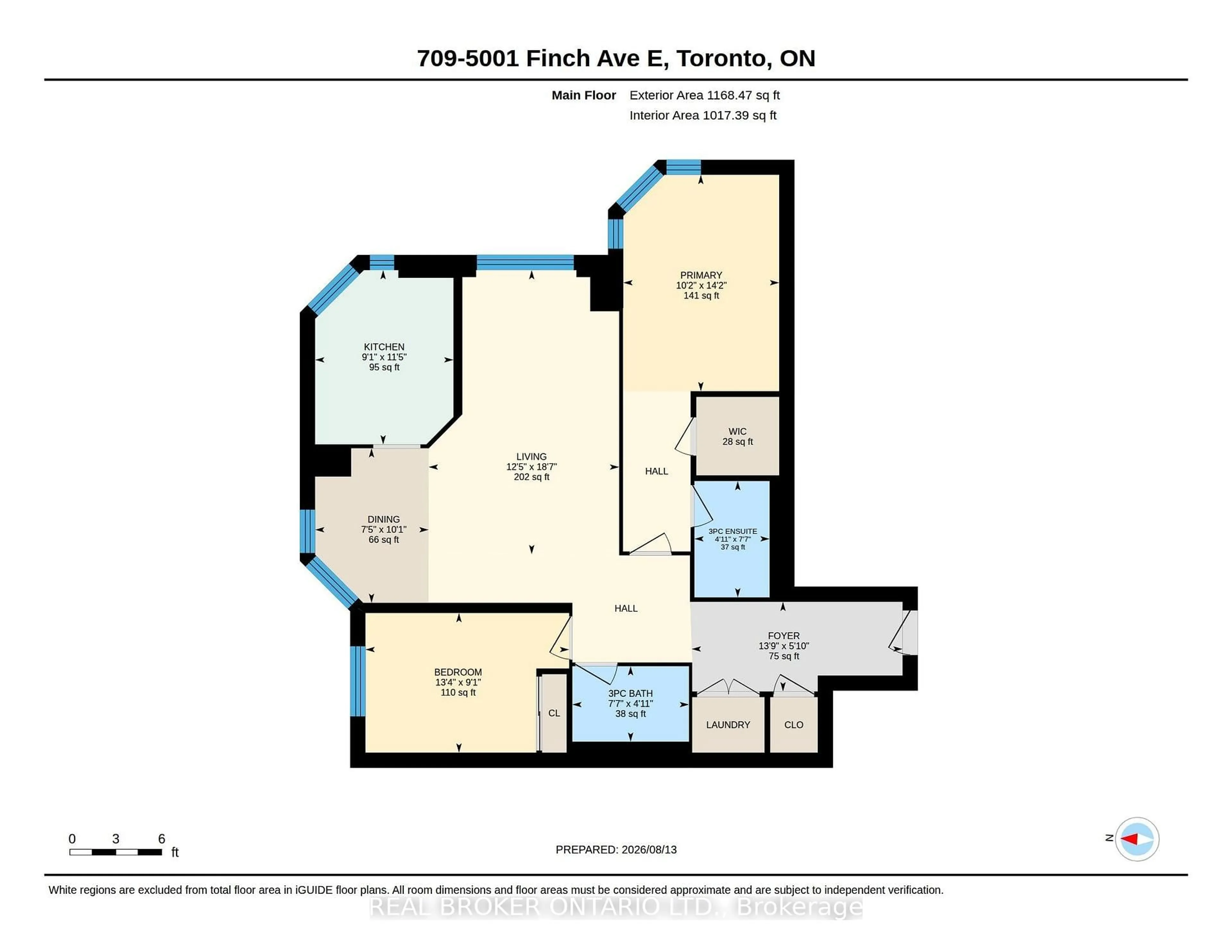 Floor plan for 5001 Finch Ave #709, Toronto Ontario M1S 5J9
