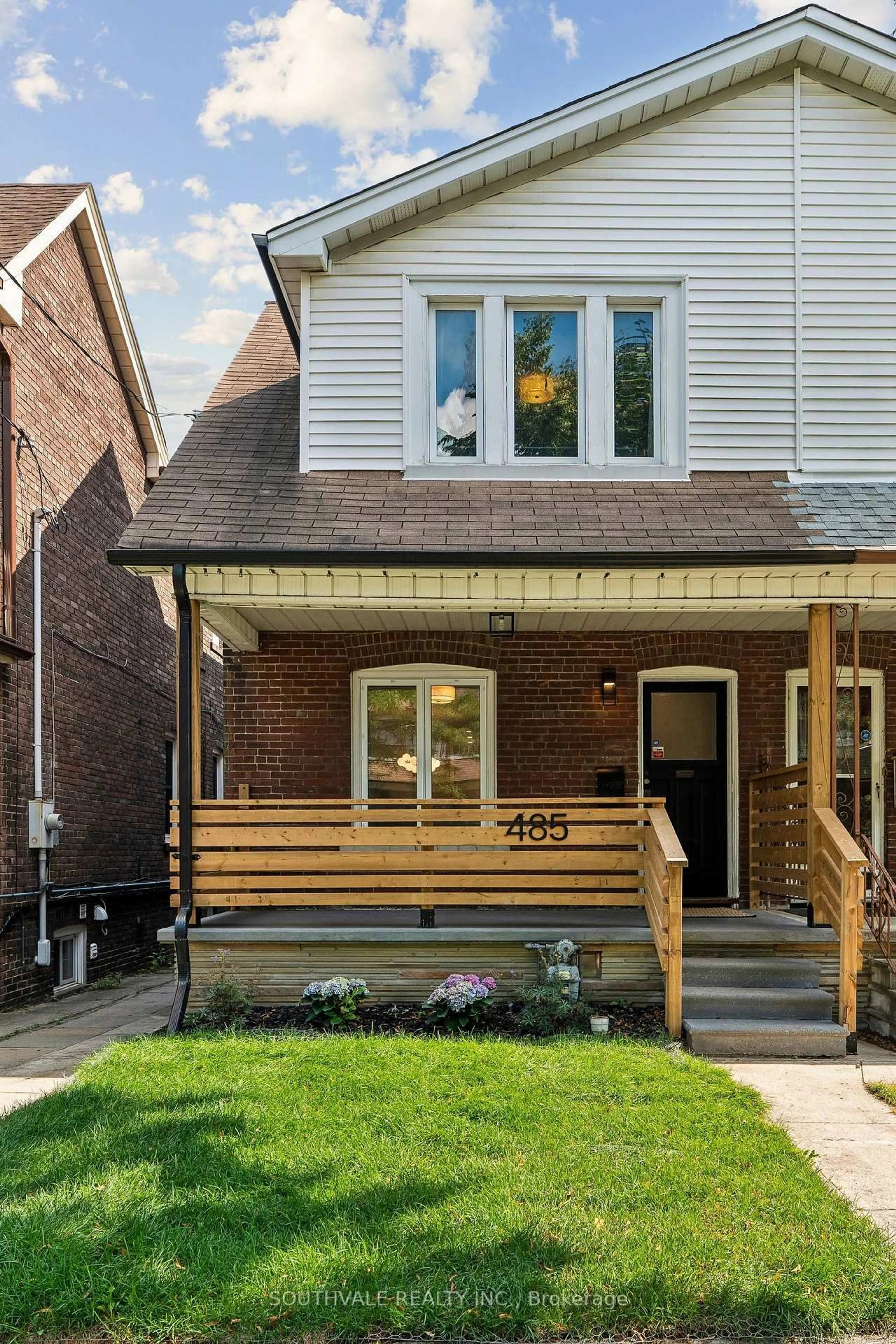 Home with brick exterior material, street for 485 Strathmore Blvd, Toronto Ontario M4C 1N8