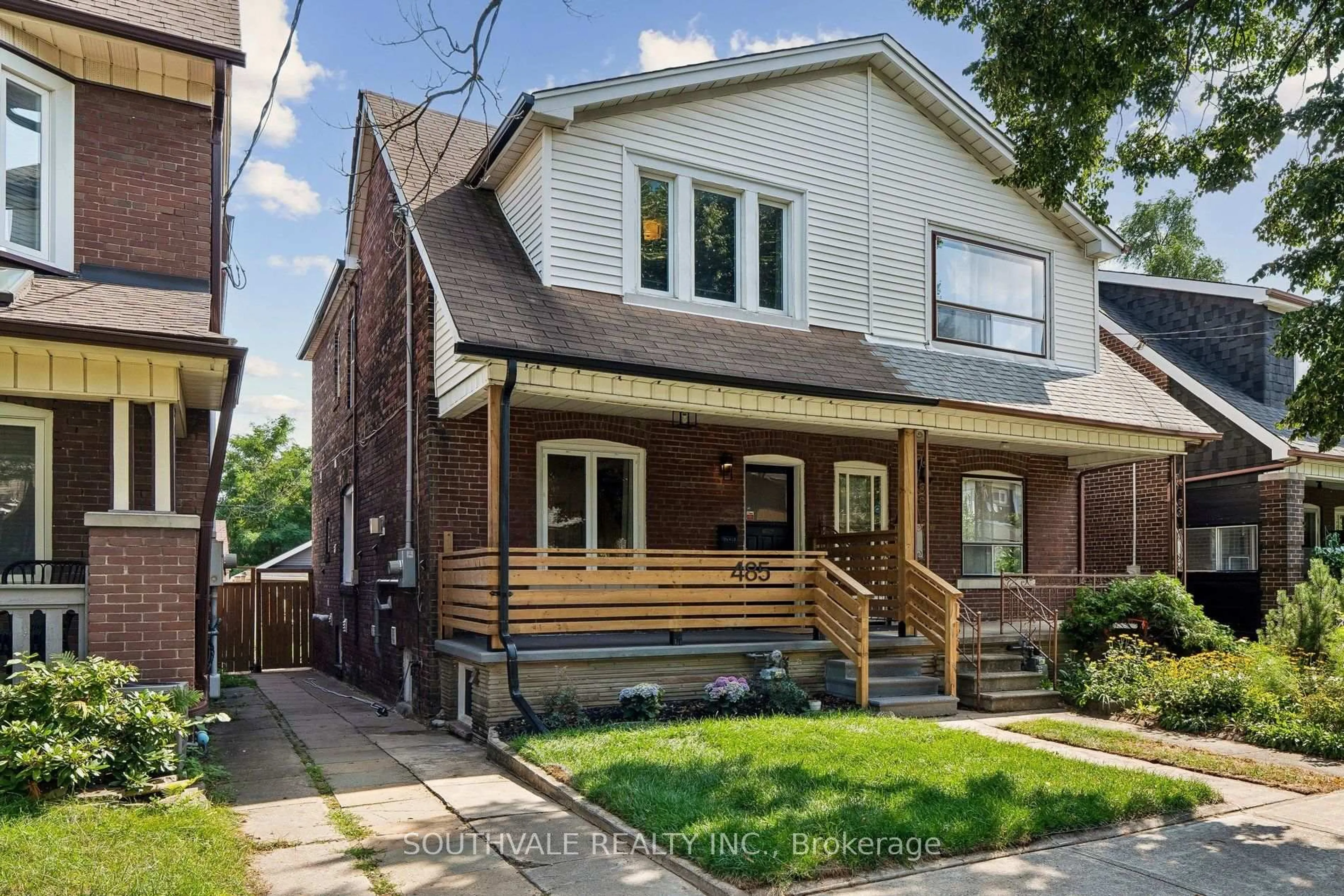 Home with brick exterior material, street for 485 Strathmore Blvd, Toronto Ontario M4C 1N8