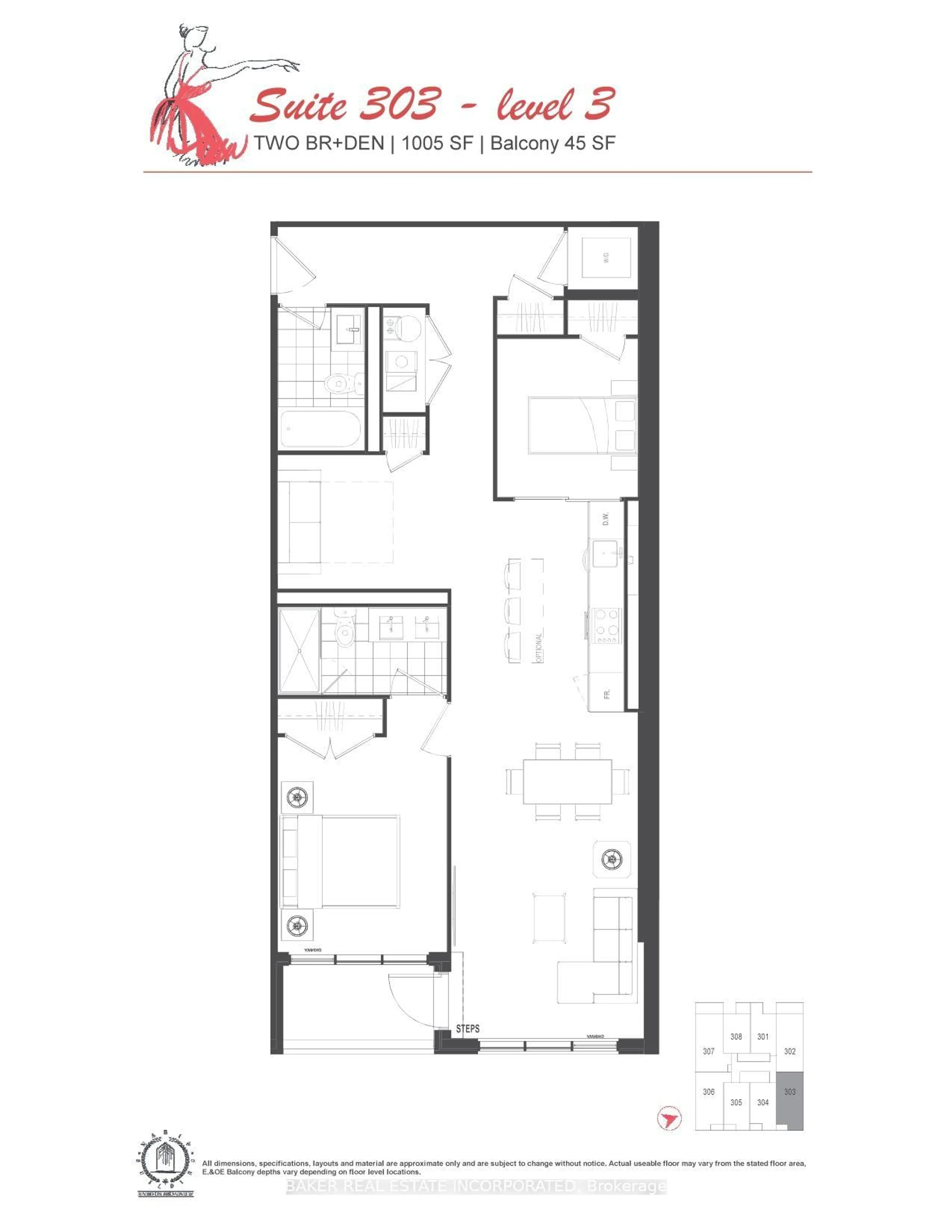 Floor plan for 800 Broadview Ave #303, Toronto Ontario M4K 2P7