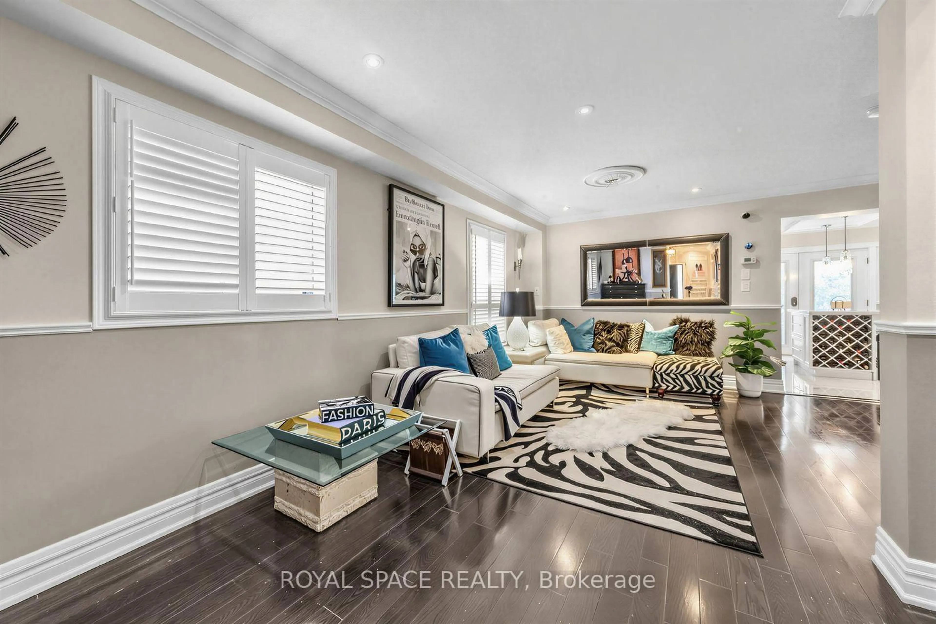 Living room with furniture, wood/laminate floor for 7 Urwin St, Ajax Ontario L1T 0G7