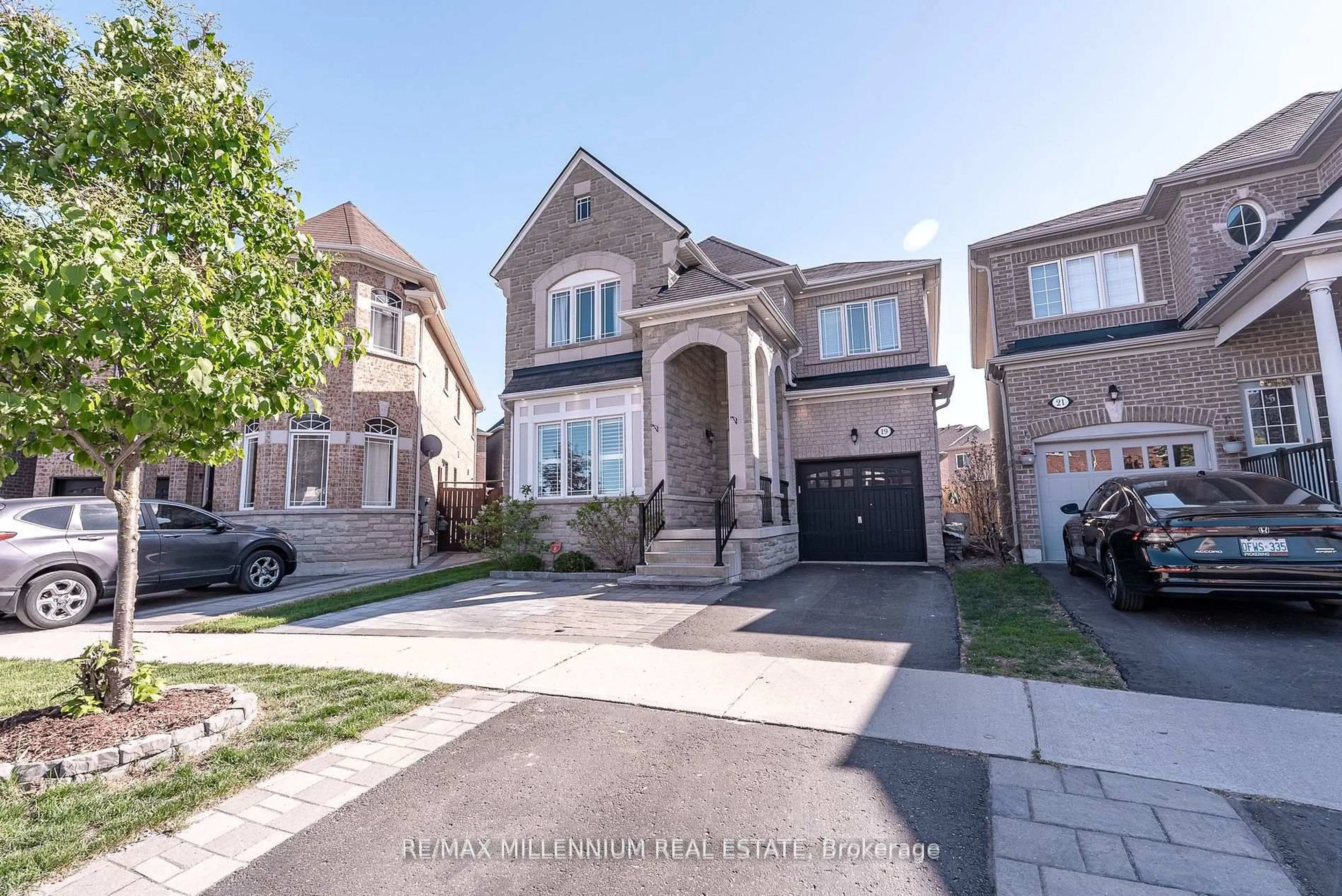 Home with brick exterior material, street for 19 Bellotti Cres, Ajax Ontario L1Z 0M2