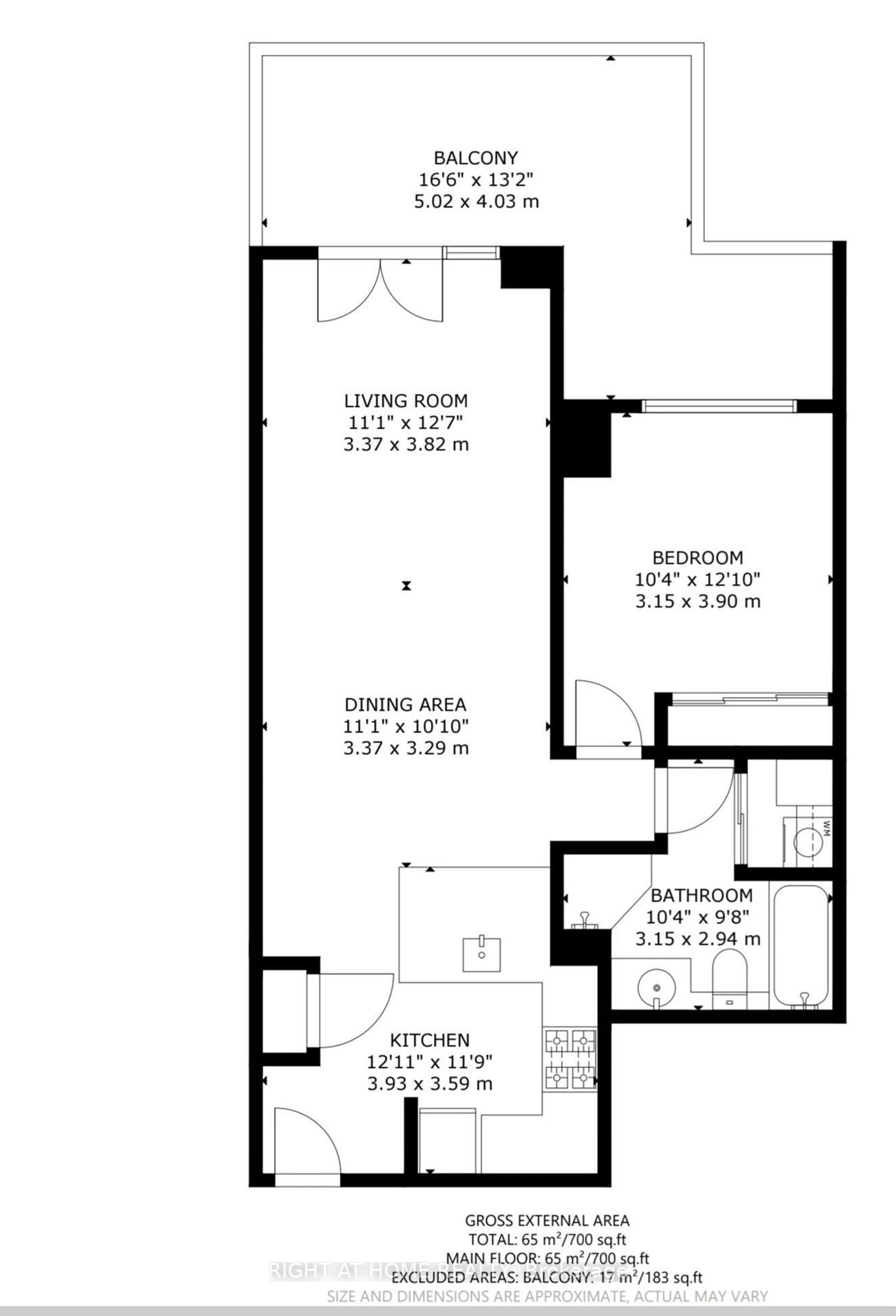 Floor plan for 35 Boardwalk Dr #202, Toronto Ontario M4L 3Y8