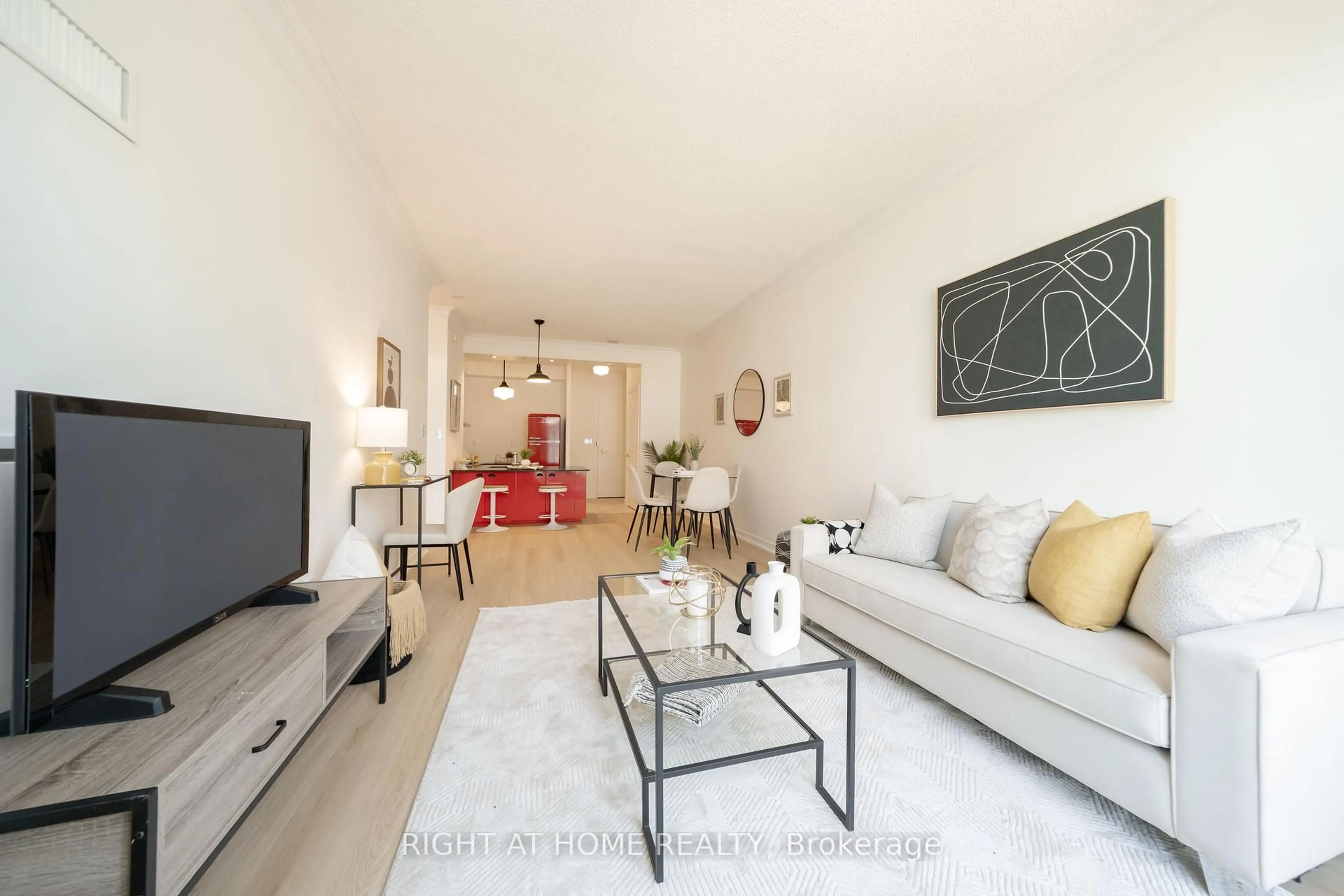 Living room with furniture, unknown for 35 Boardwalk Dr #202, Toronto Ontario M4L 3Y8
