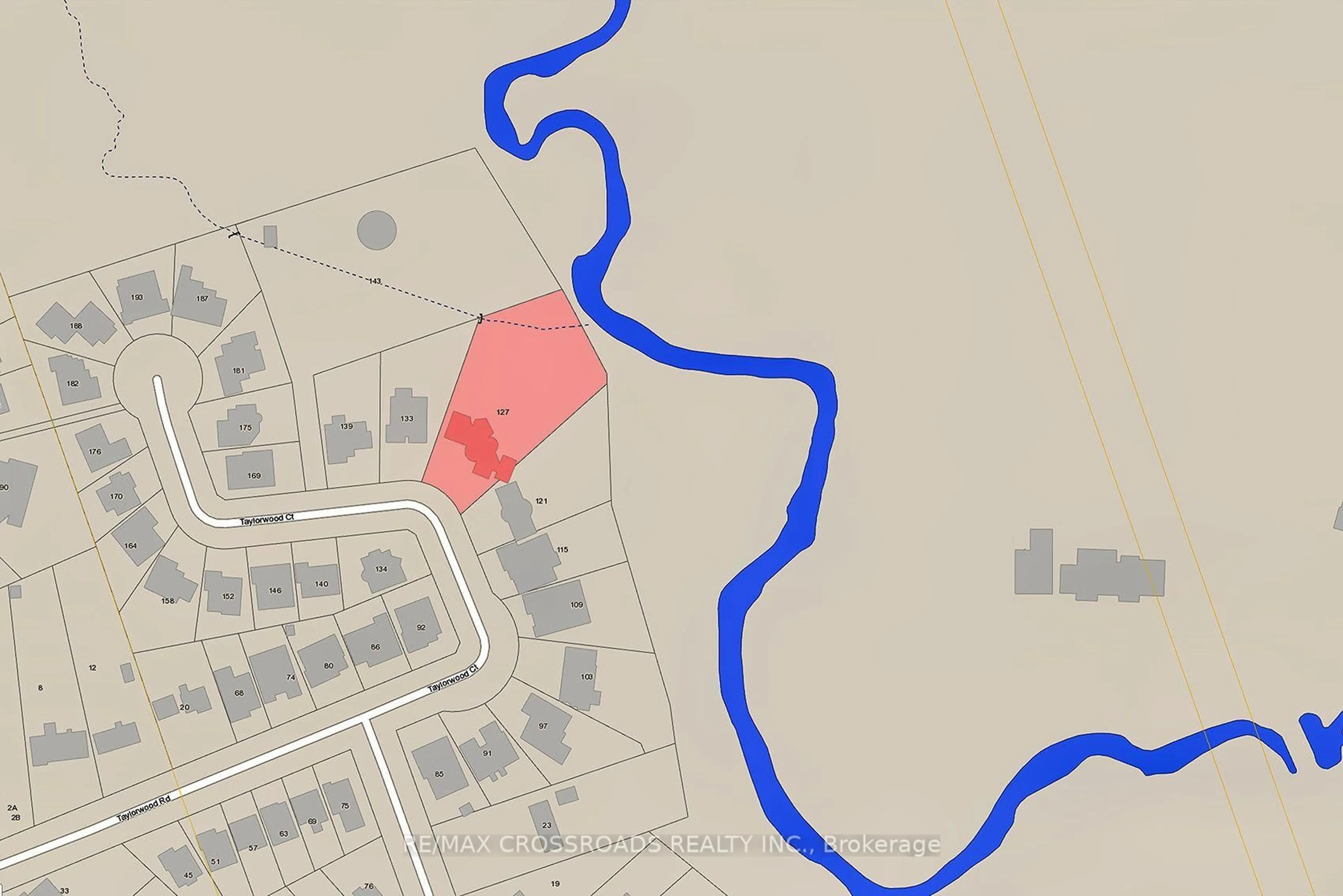 Picture of a map for 127 Taylorwood Crt, Oshawa Ontario L1G 7V7