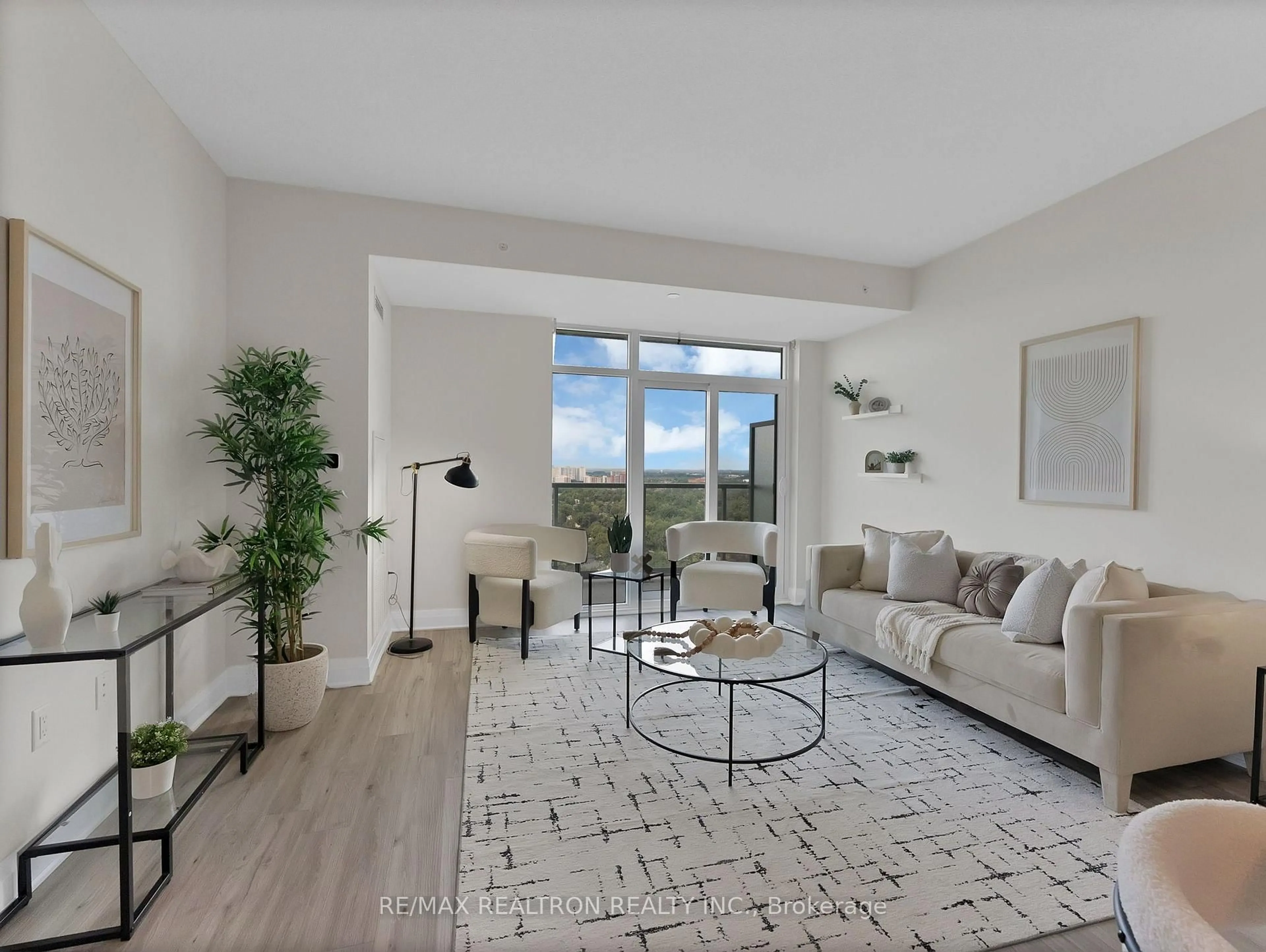 Living room with furniture, unknown for 3220 Sheppard Ave #1702, Toronto Ontario M1T 0B7