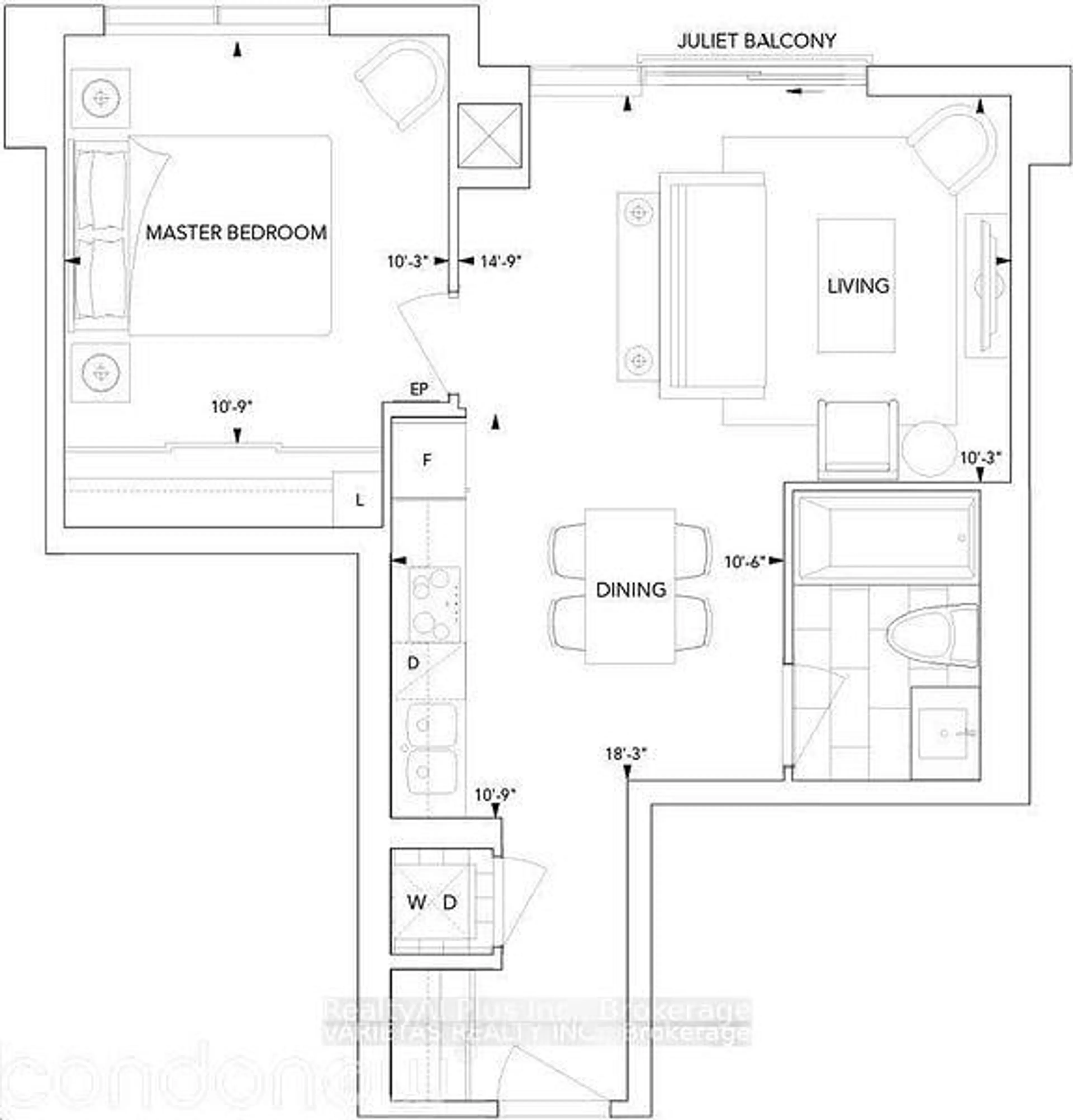 Floor plan for 721 Village Green Sq #721, Toronto Ontario M1S 0L8