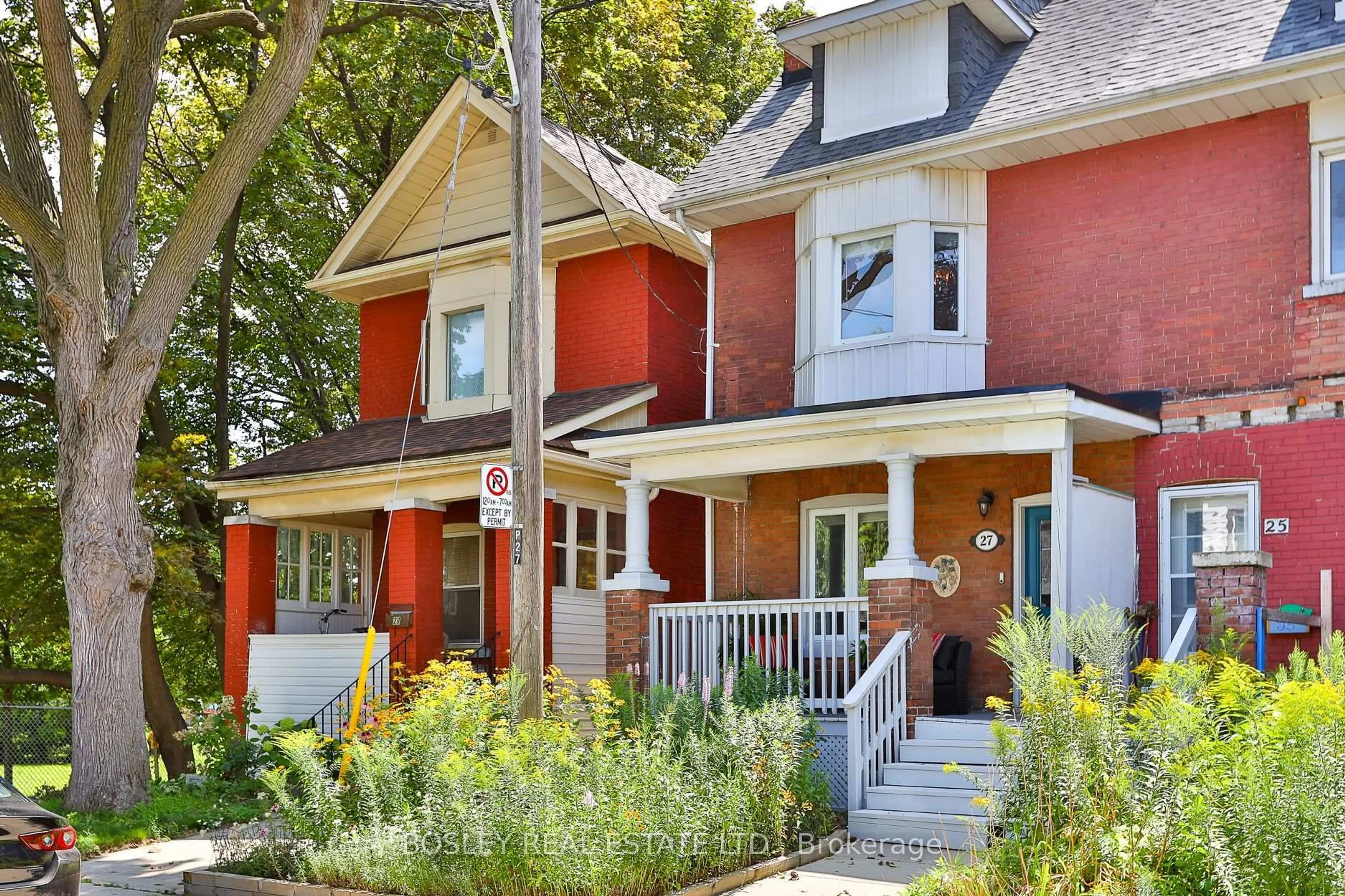 Home with brick exterior material, street for 27 Mountnoel Ave, Toronto Ontario M4J 1H7