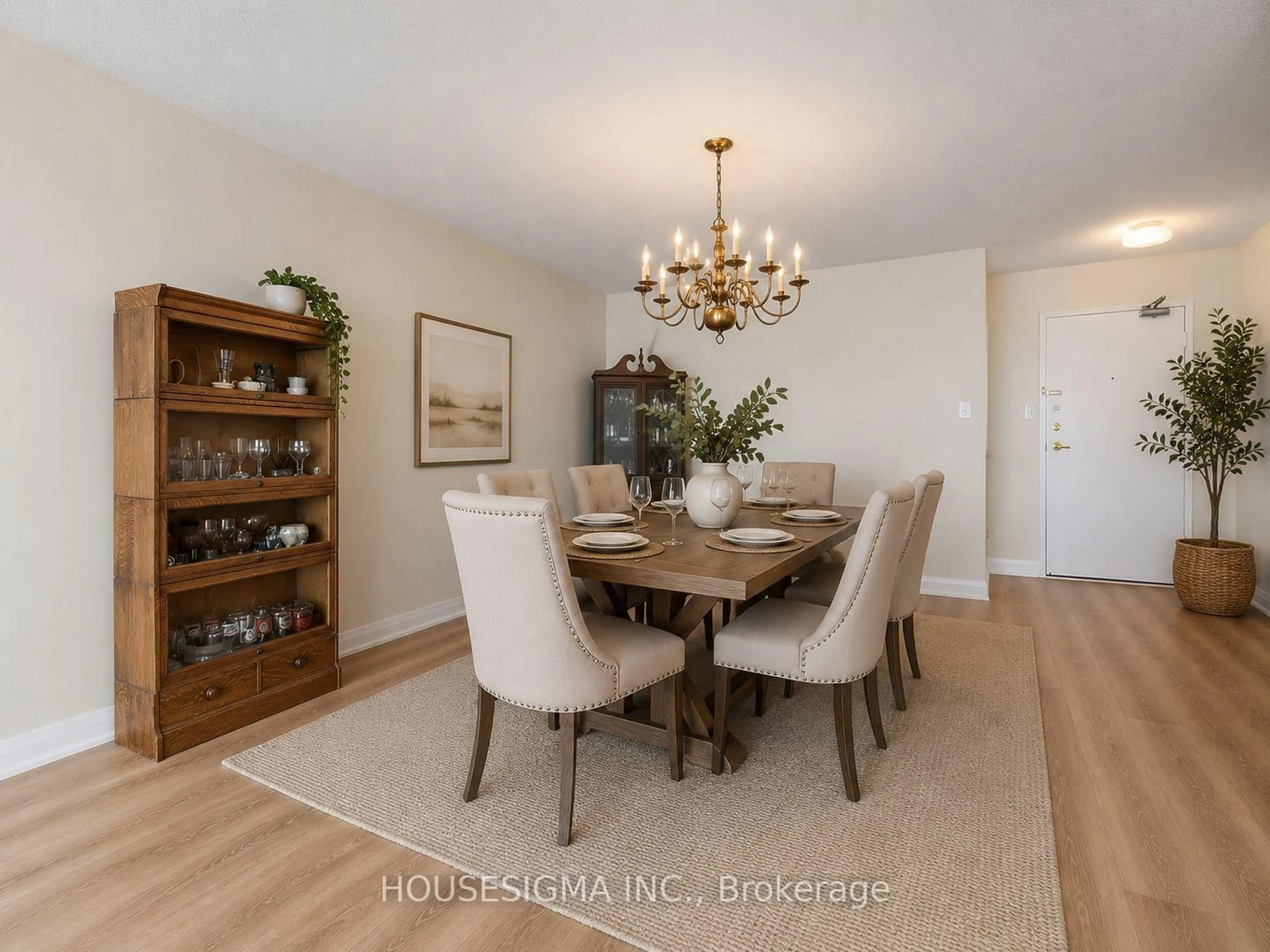 Dining room, wood/laminate floor for 3151 Bridletowne Circ #2307, Toronto Ontario M1W 2T1