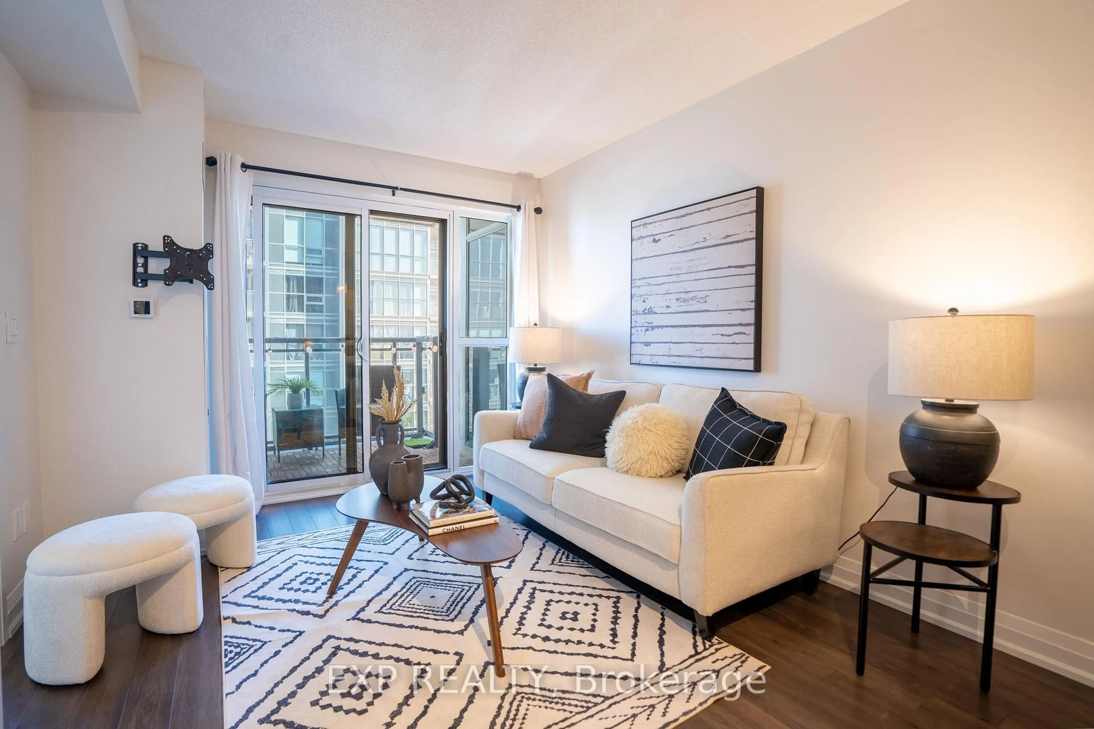 Living room with furniture, unknown for 20 Meadowglen Pl #2410, Toronto Ontario M1G 0A9