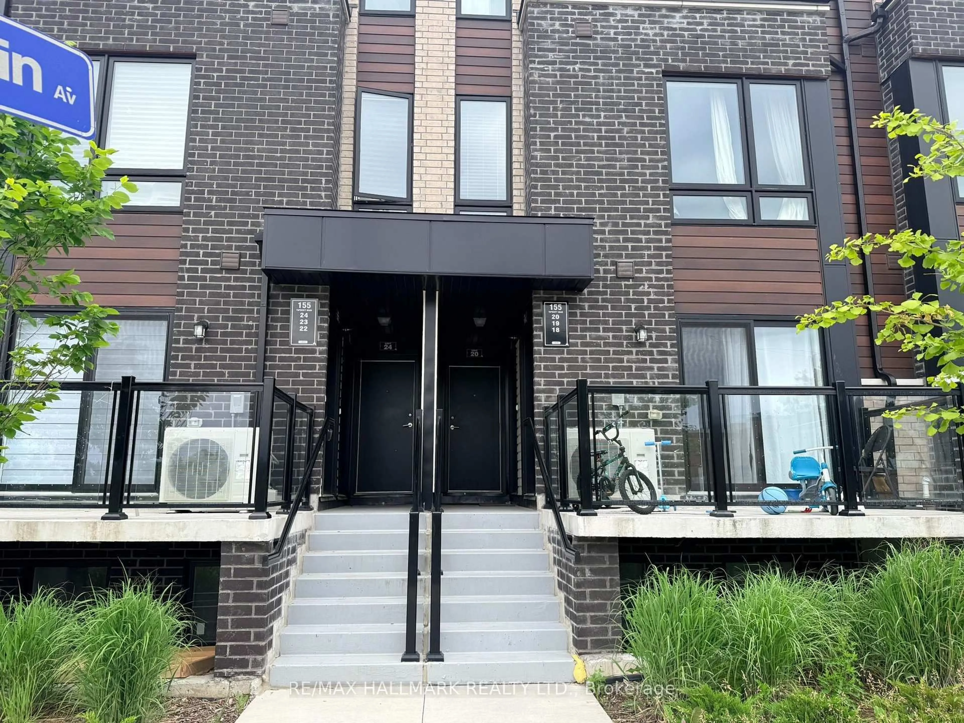 Home with brick exterior material, street for 155 Tapscott Rd #18, Toronto Ontario M1B 1E7