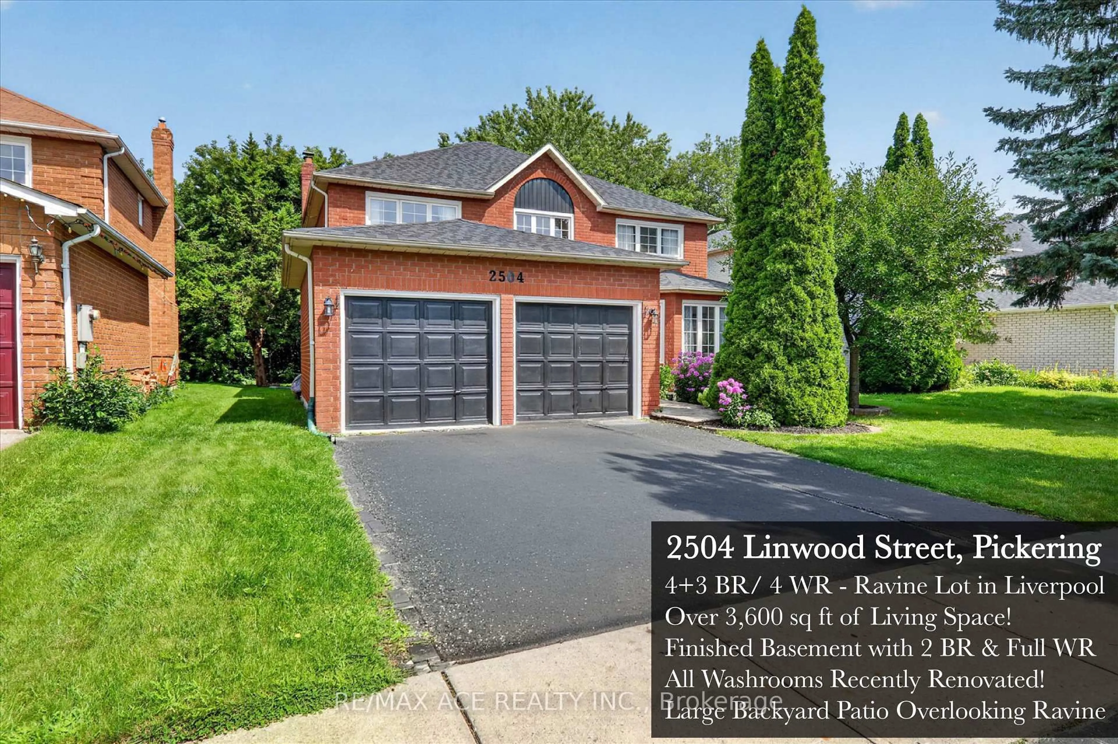 Home with brick exterior material, street for 2504 Linwood St, Pickering Ontario L1X 2P6