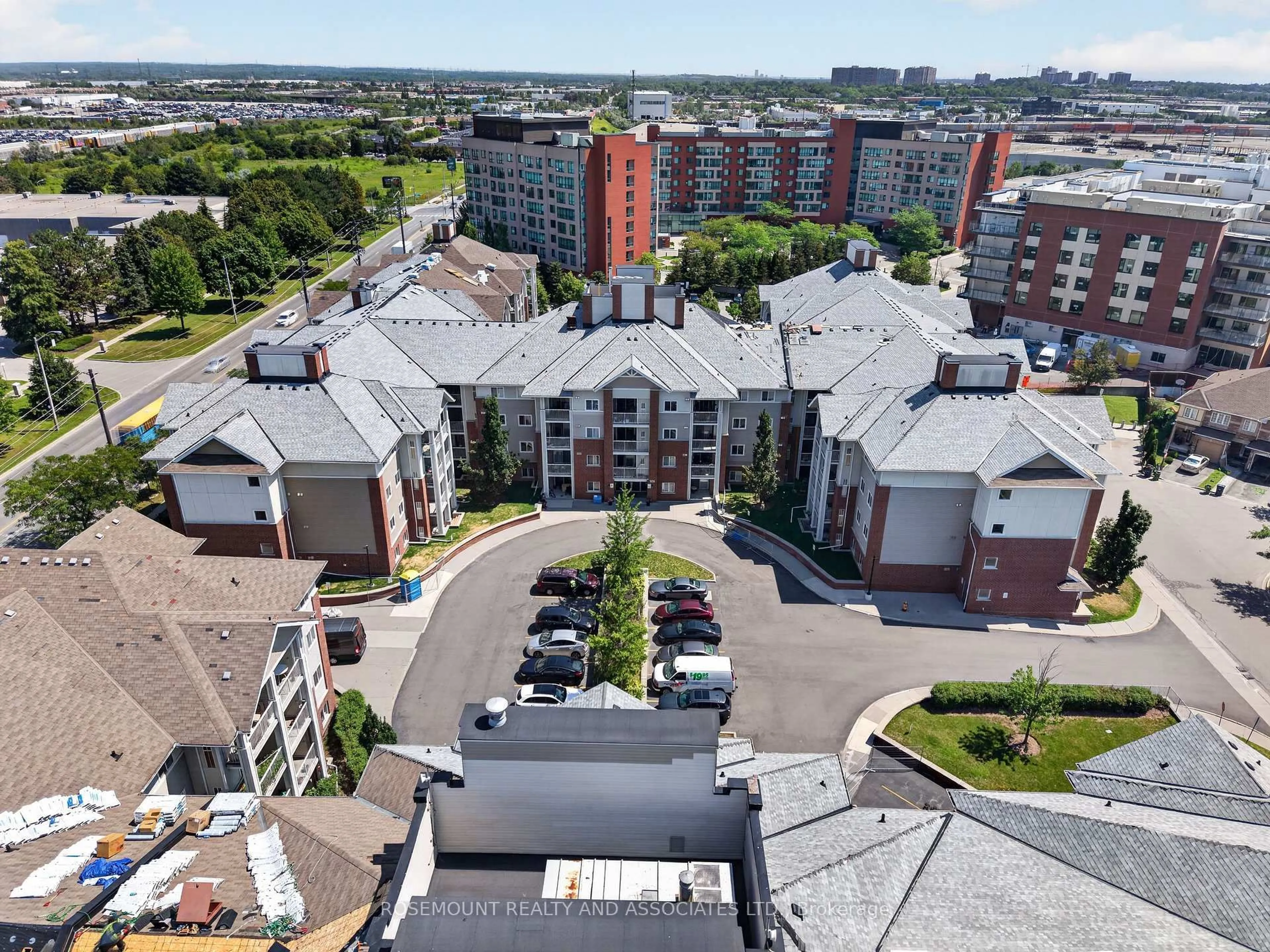 A pic from outside/outdoor area/front of a property/back of a property/a pic from drone, city buildings view from balcony for 5225 Finch Ave #202, Toronto Ontario M1S 5W8