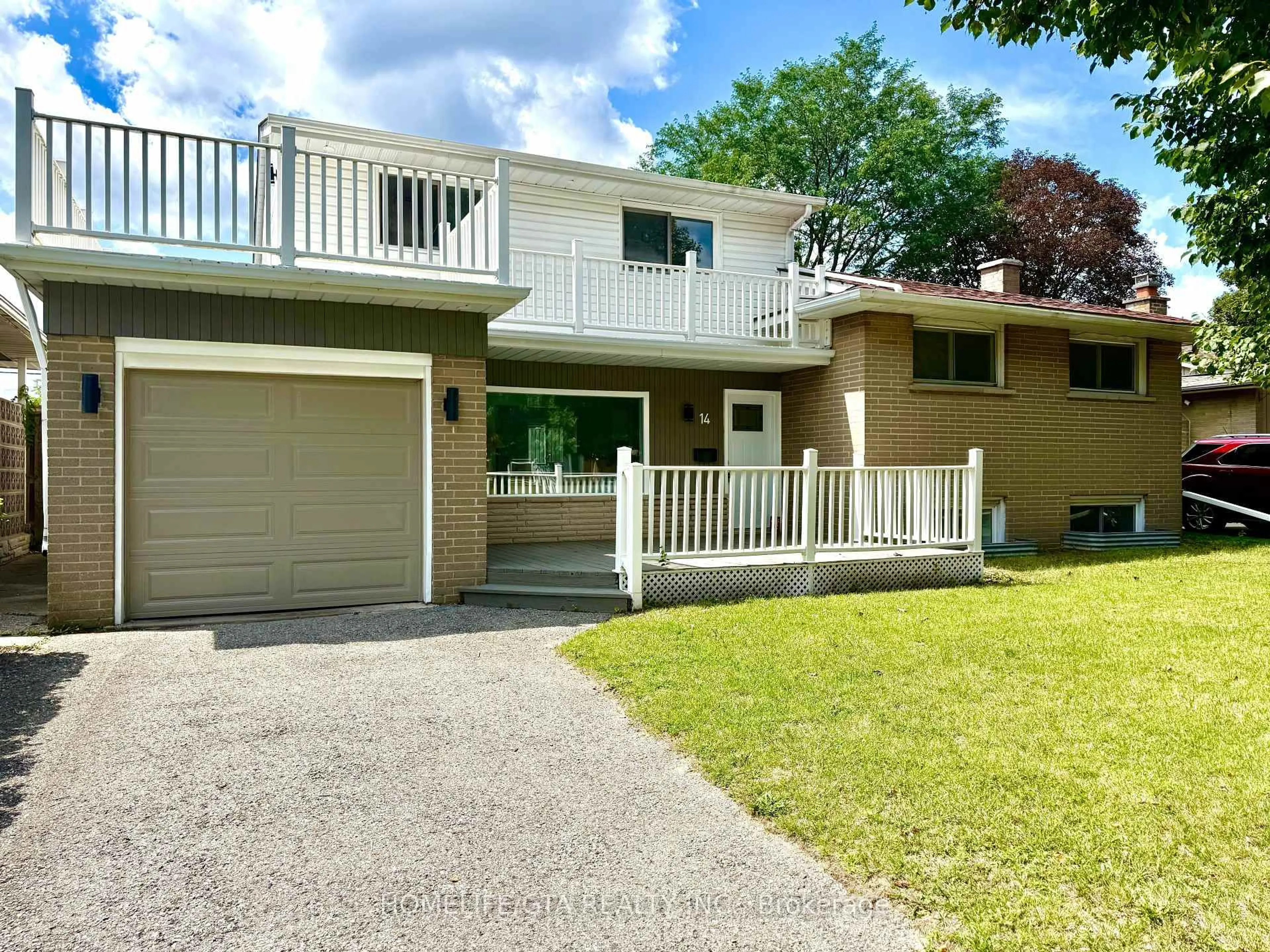 Home with vinyl exterior material, street for 14 Heatherwood Rd, Ajax Ontario L1S 2K7