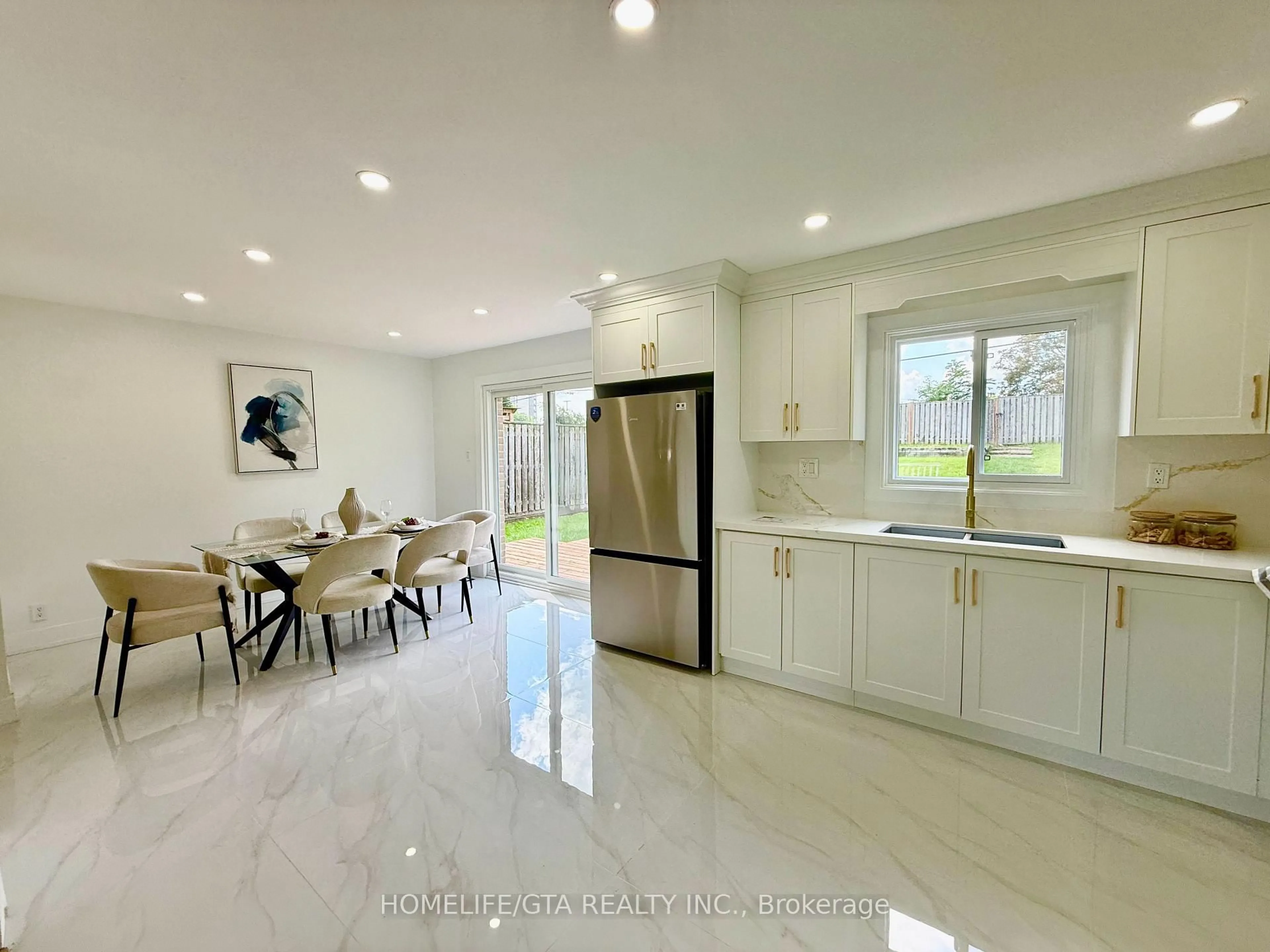 Open concept kitchen, ceramic/tile floor for 14 Heatherwood Rd, Ajax Ontario L1S 2K7