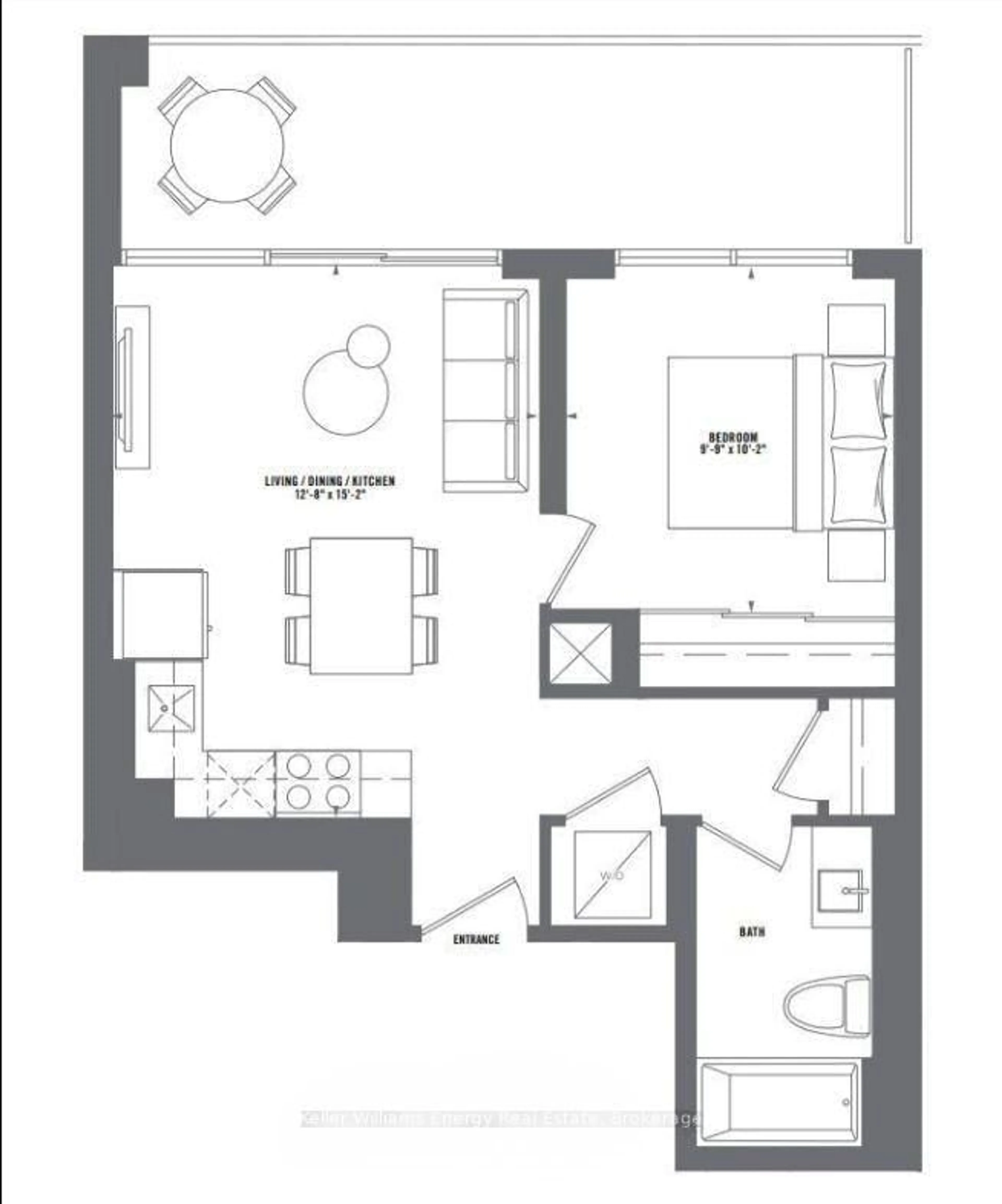 Floor plan for 1606 Charles St #810, Whitby Ontario L1N 0P1