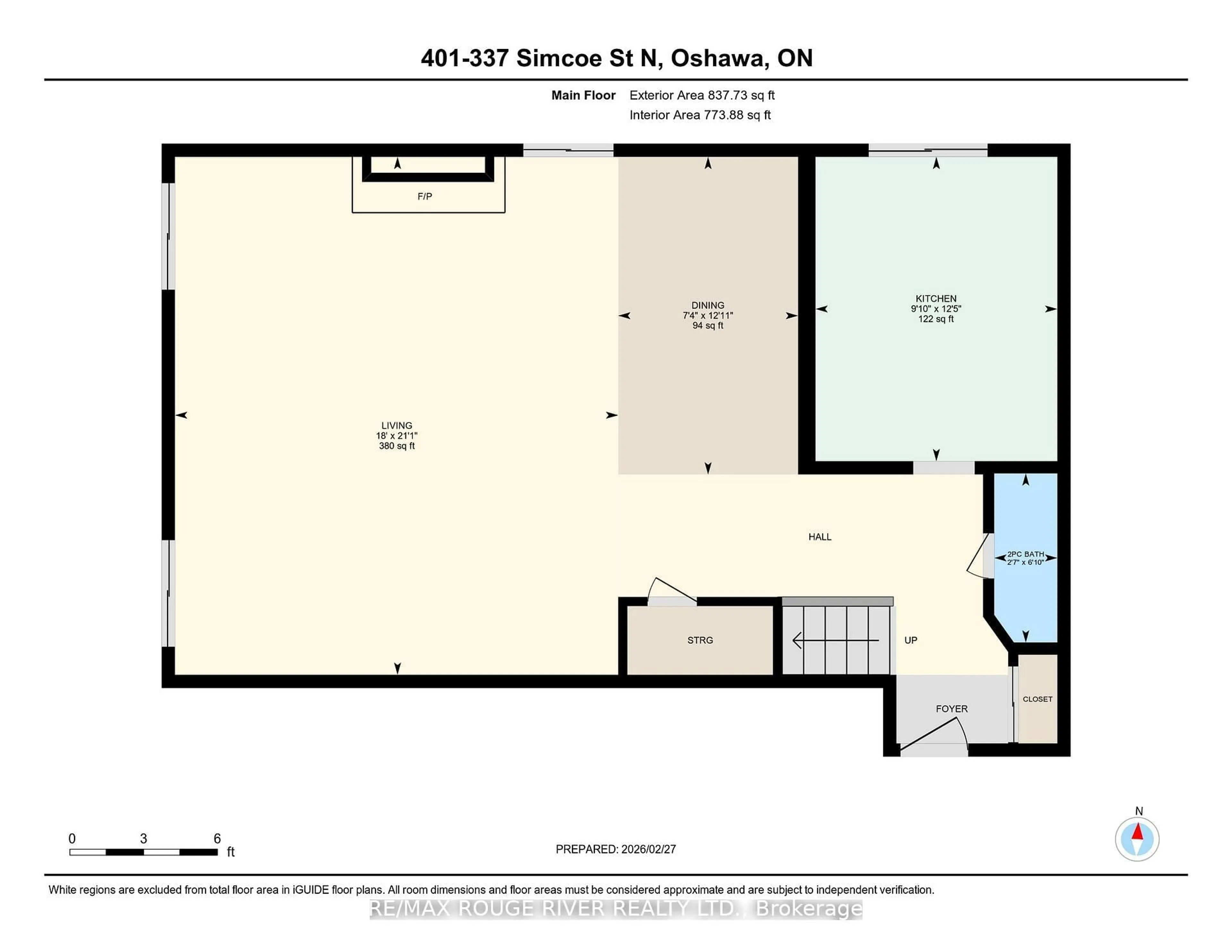 Floor plan for 337 Simcoe St #401, Oshawa Ontario L1G 4T2
