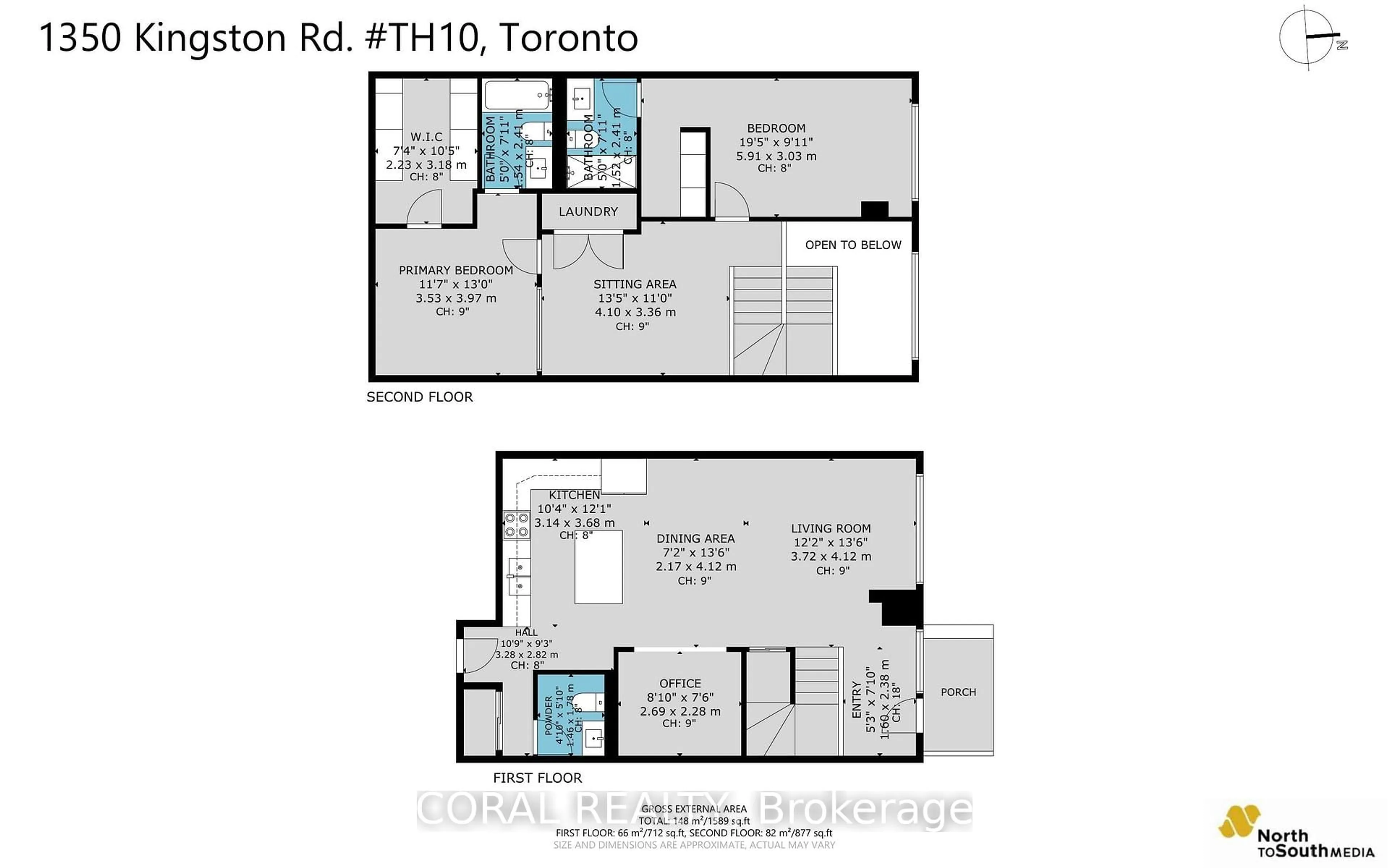 Floor plan for 1350 Kingston Rd #TH10, Toronto Ontario M1N 1P9