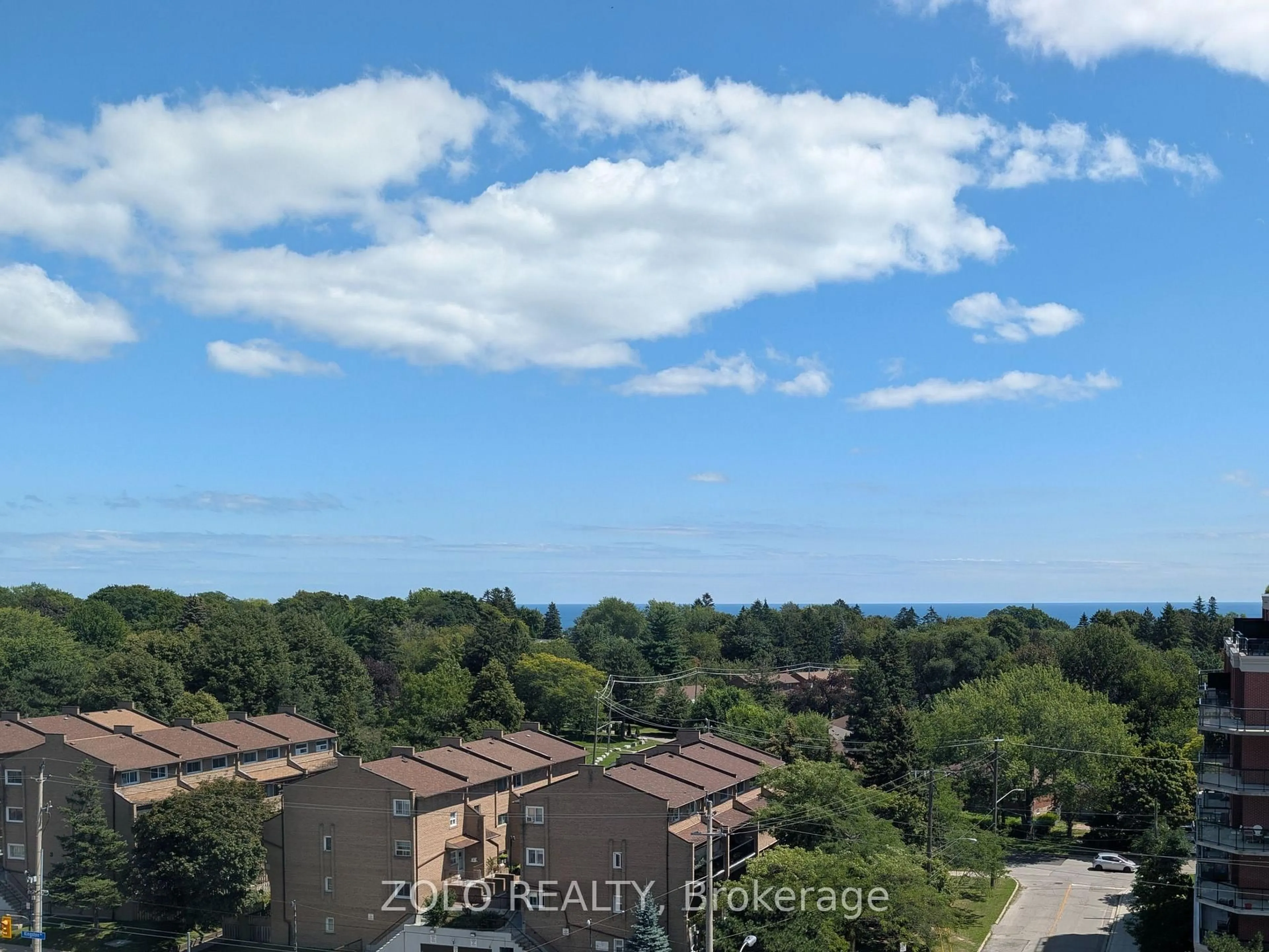 A pic from outside/outdoor area/front of a property/back of a property/a pic from drone, water/lake/river/ocean view for 3233 Eglinton Ave #805, Toronto Ontario M1J 3N6