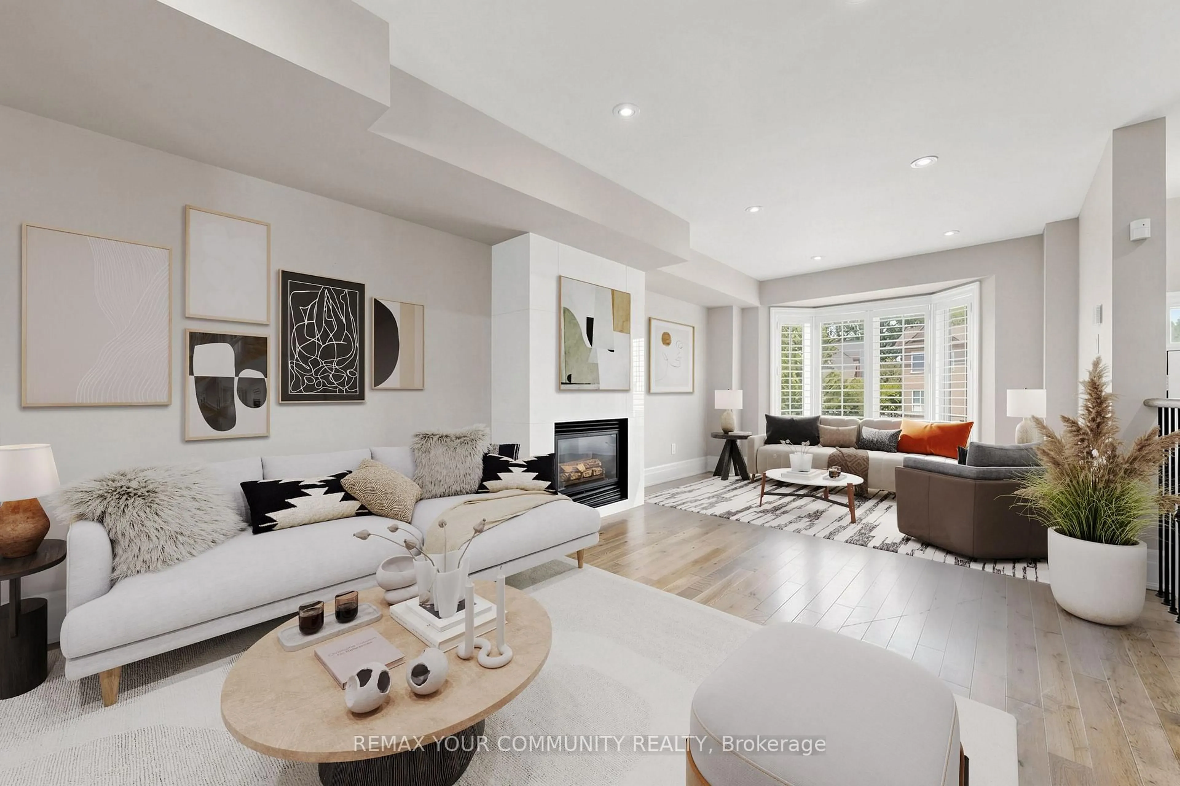 Living room with furniture, ceramic/tile floor for 81 Galbraith Ave, Toronto Ontario M4B 2B6