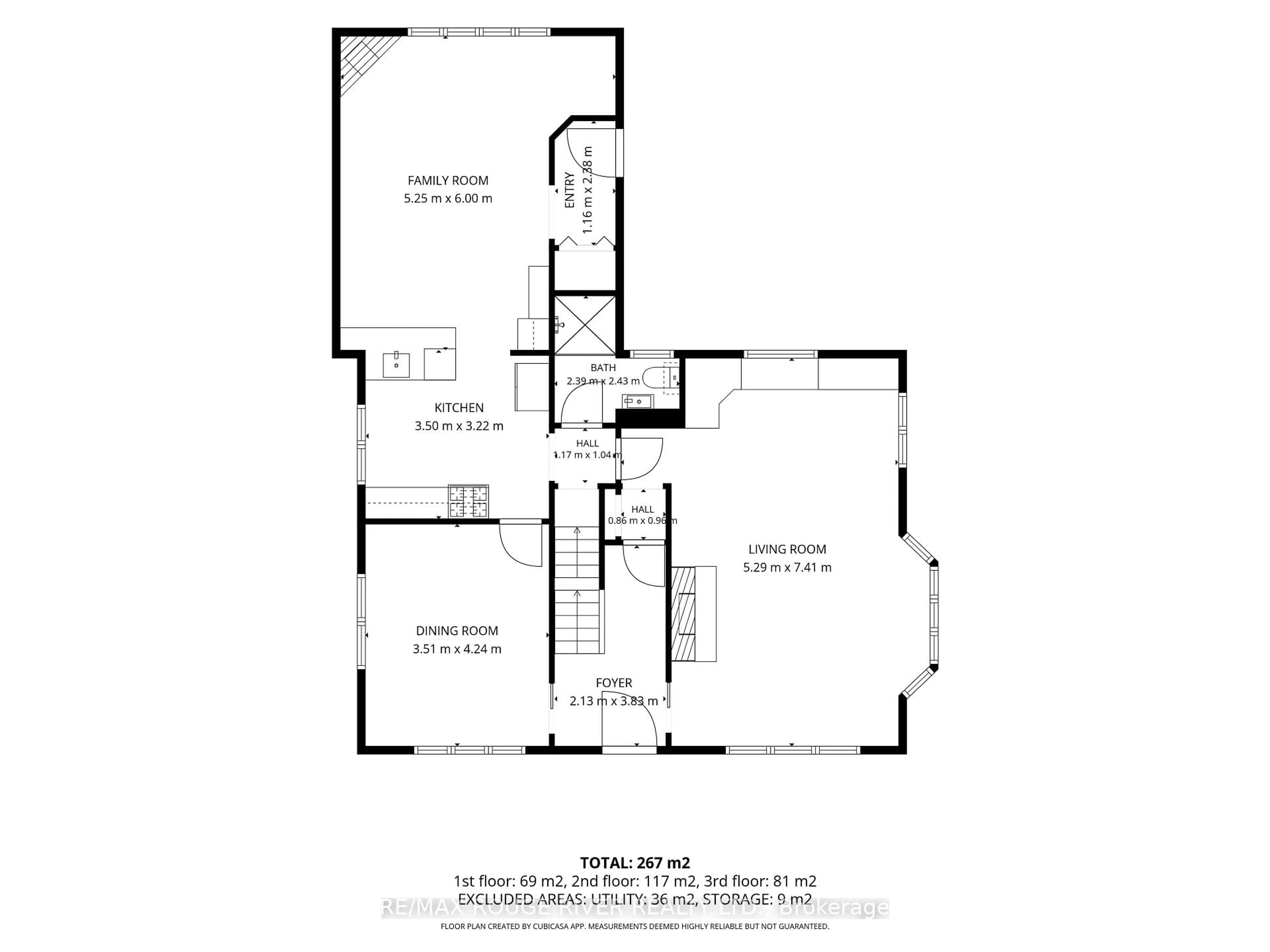 Floor plan for 513 Centre St, Whitby Ontario L1N 4W5