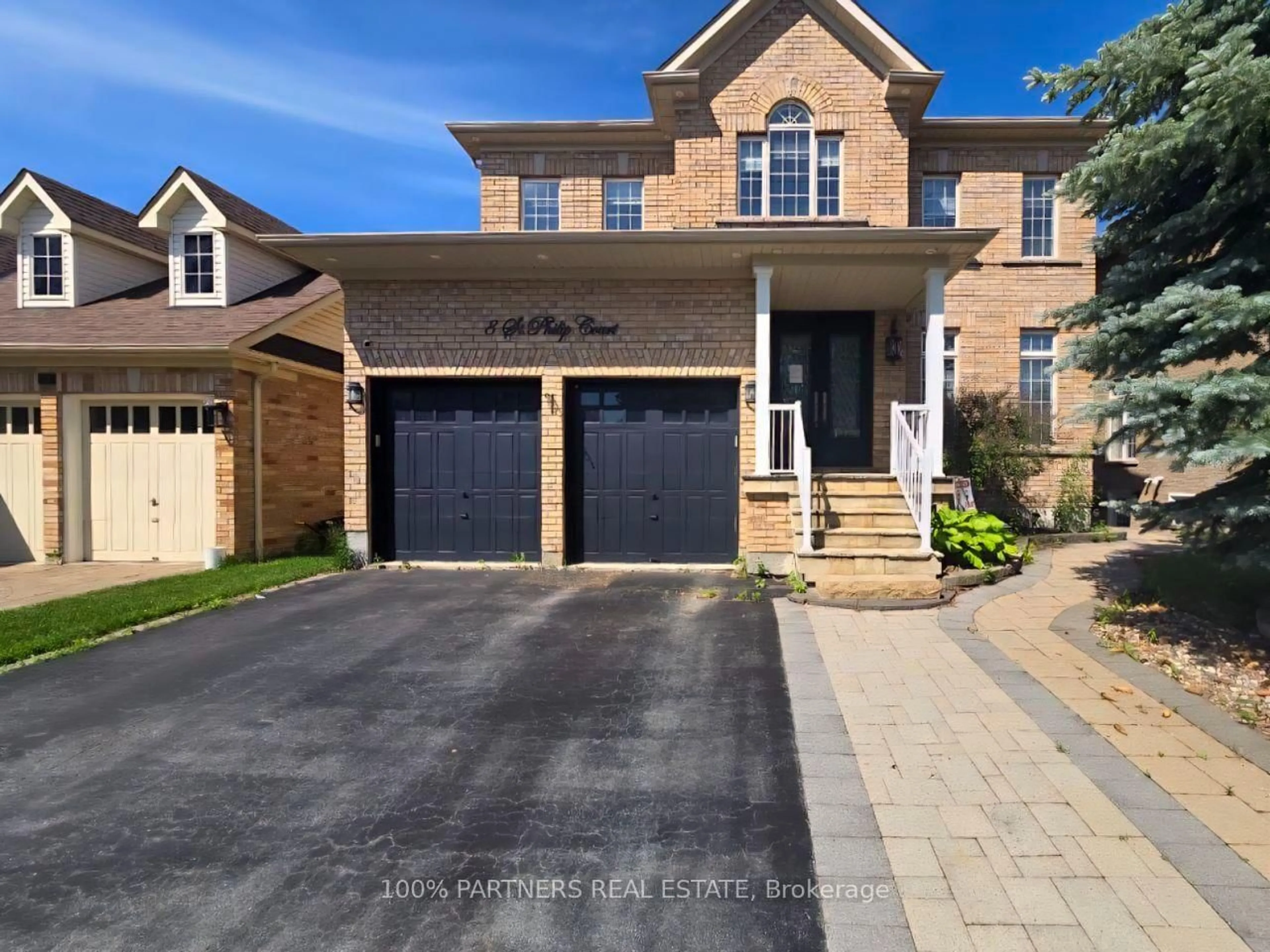 Home with brick exterior material, street for 8 St. Philip Crt, Whitby Ontario L1P 0A5