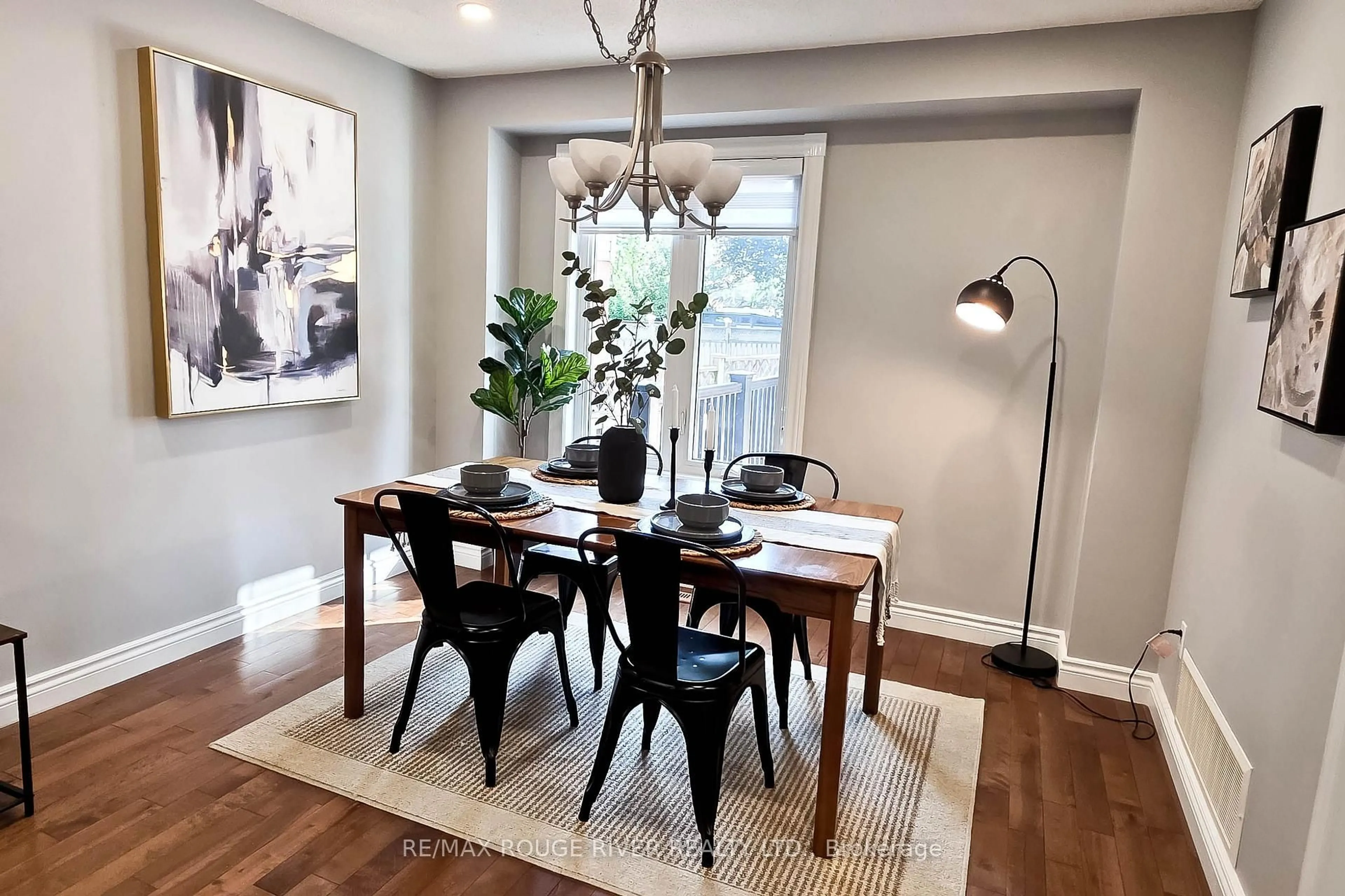 Dining room, wood/laminate floor for 6 Knotty Pine Dr, Whitby Ontario L1R 2J6