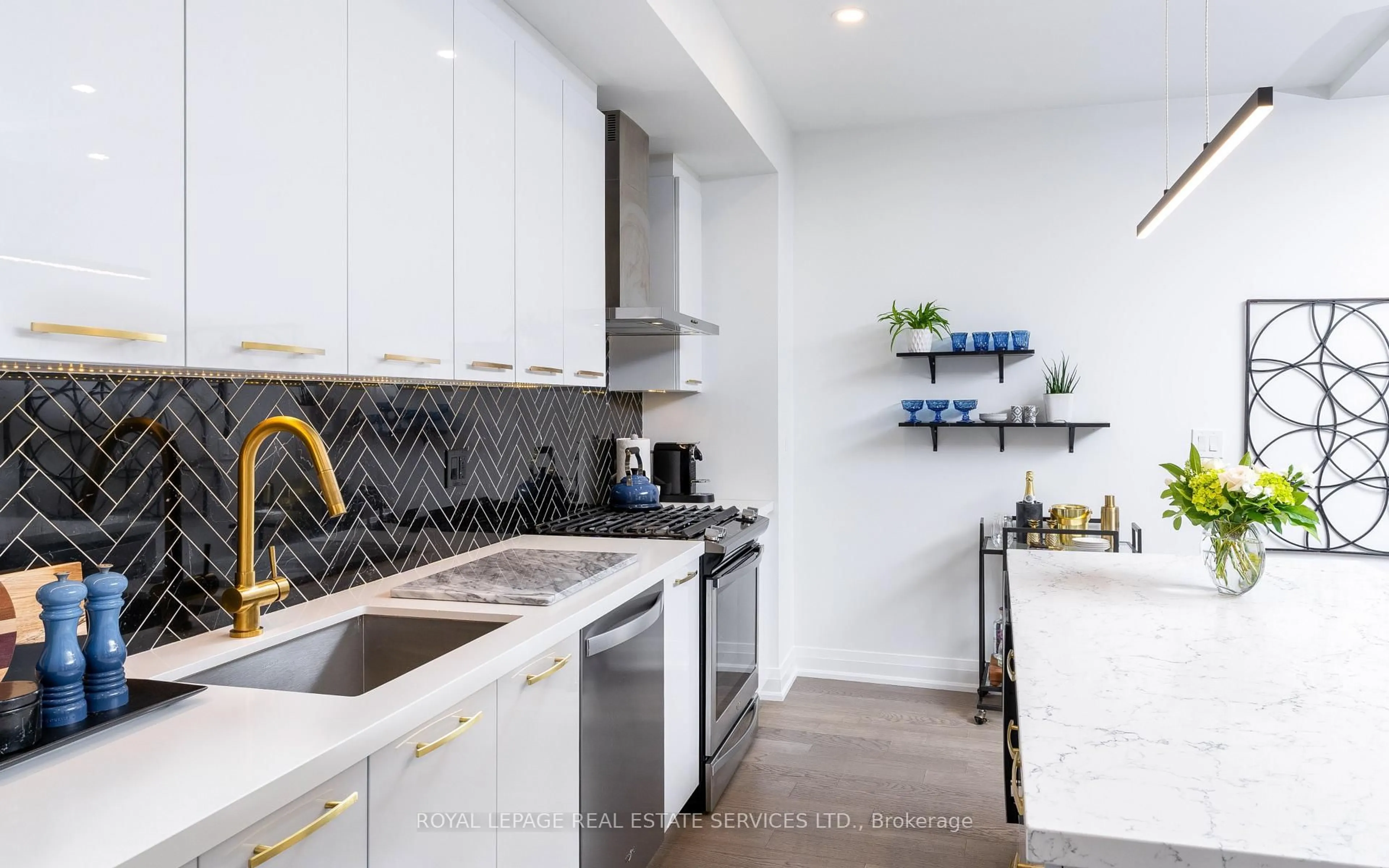 Contemporary kitchen, ceramic/tile floor for 169 Jones Ave #2, Toronto Ontario M4M 3A2