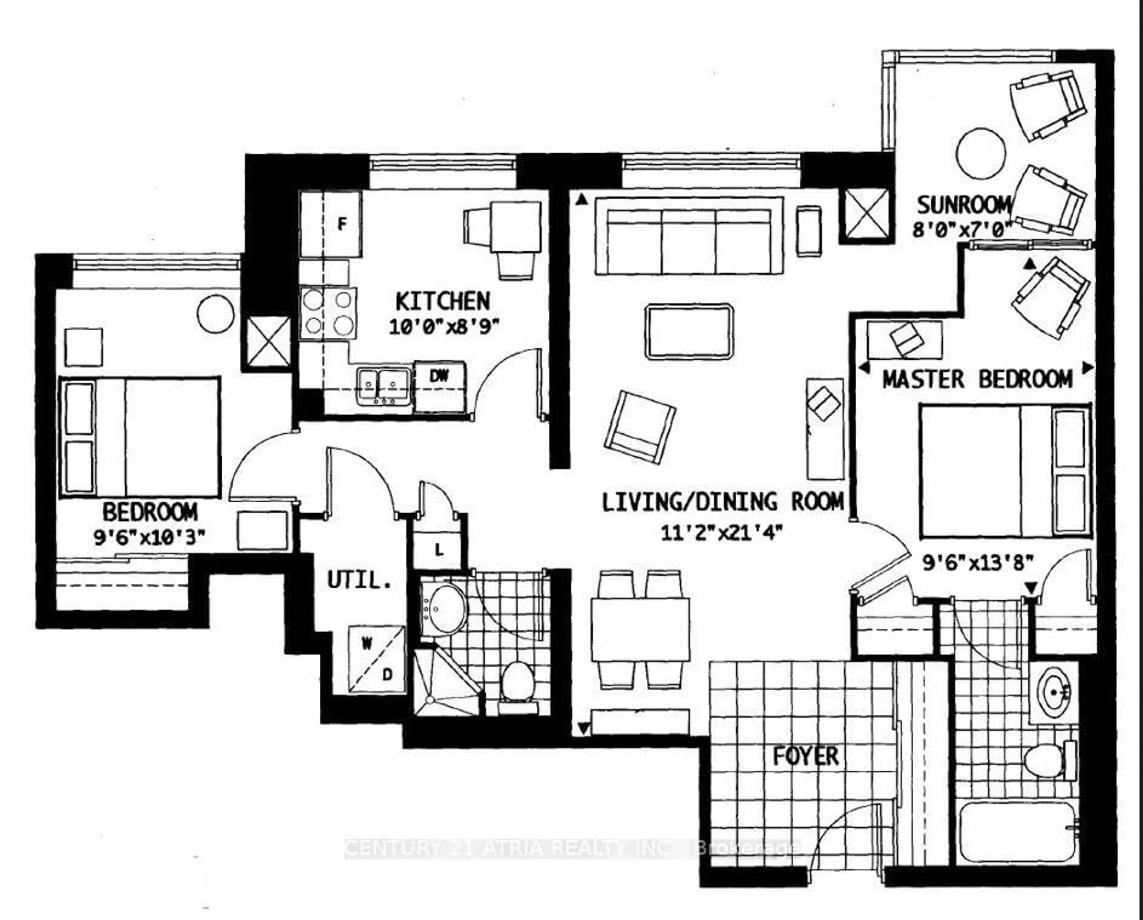 Floor plan for 2800 Warden Ave #904, Toronto Ontario M1W 3Z6