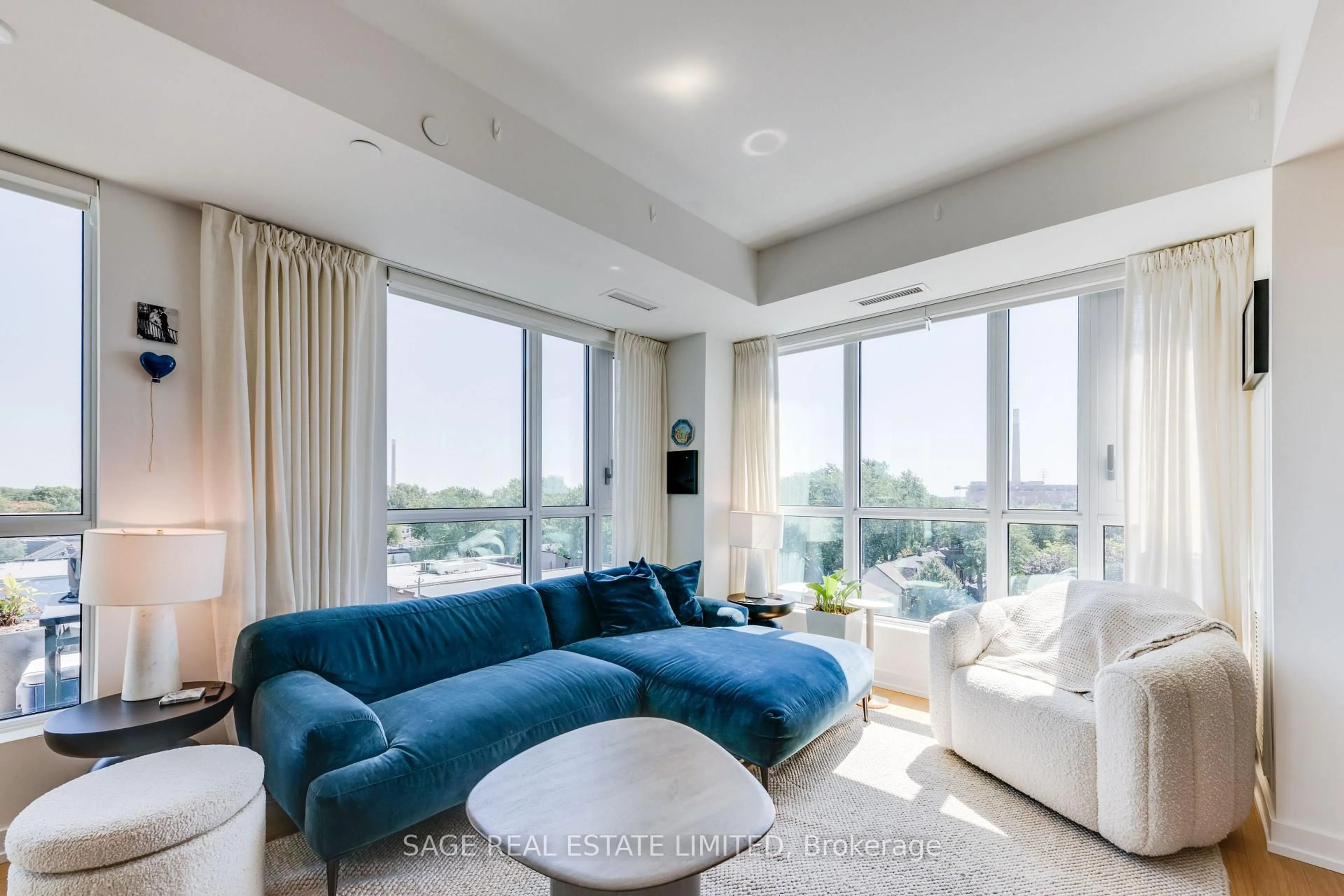 Living room with furniture, unknown for 150 Logan Ave #734, Toronto Ontario M4M 0E4
