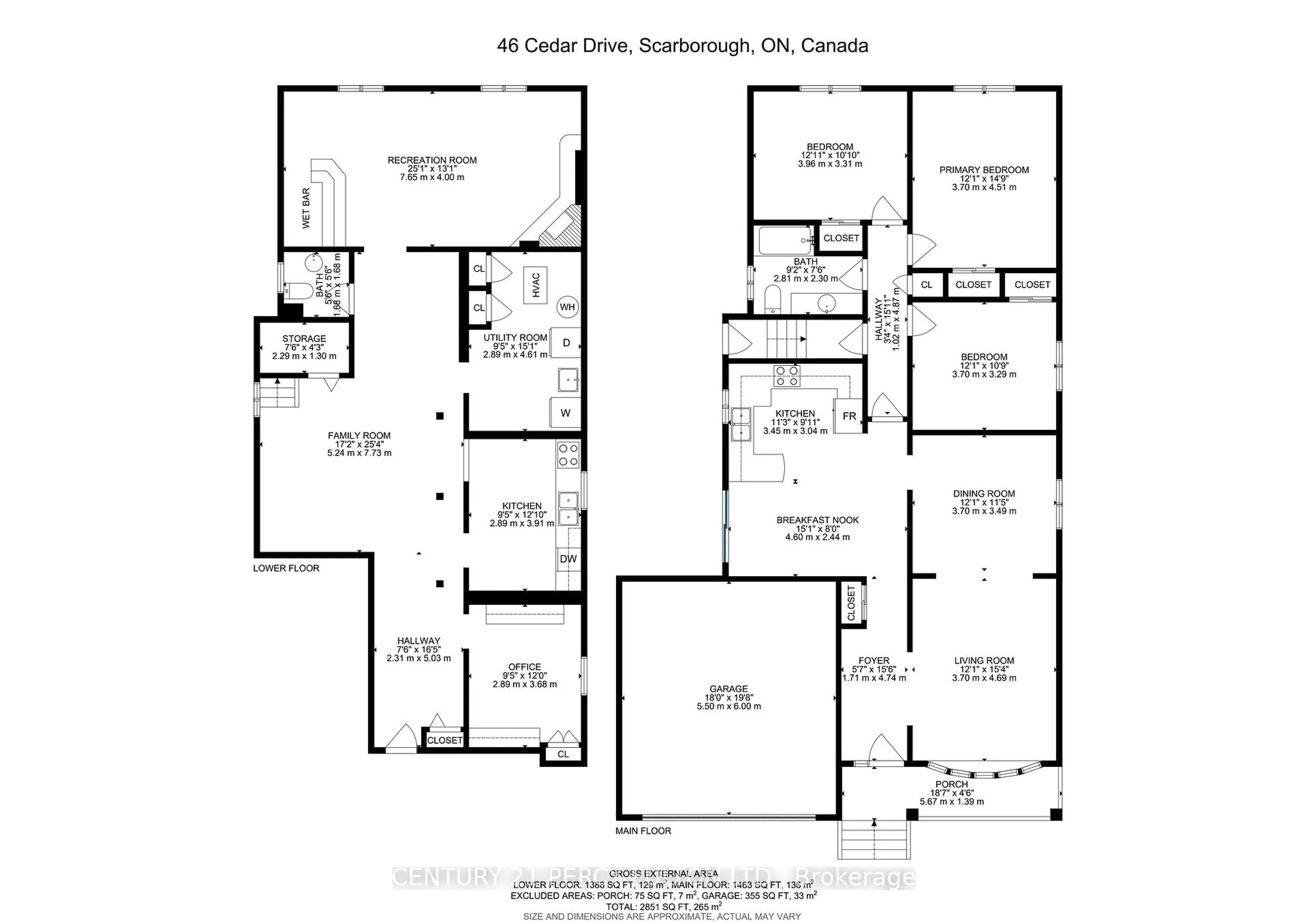 Floor plan for 46 Cedar Dr, Toronto Ontario M1J 3E8