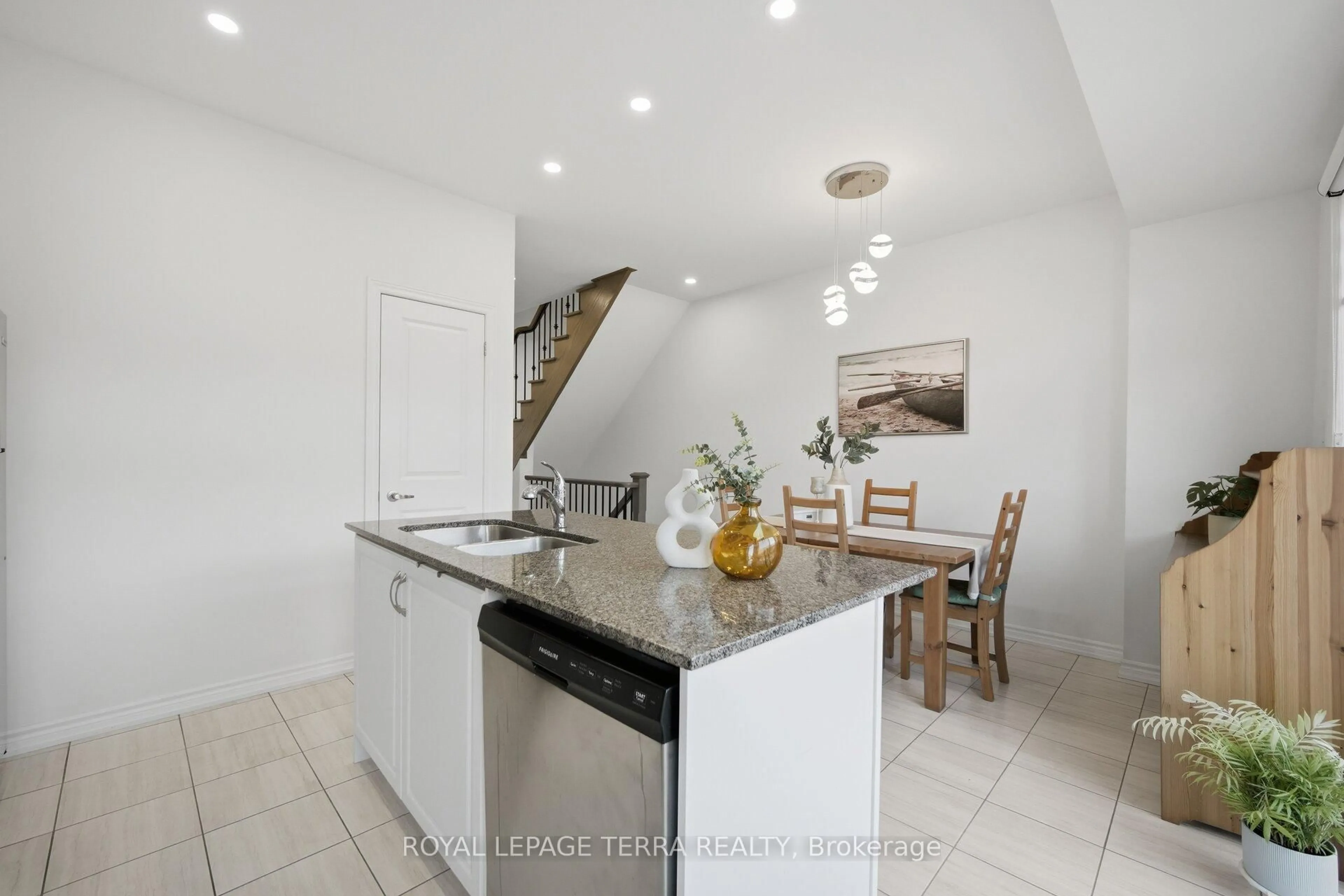 Contemporary kitchen, ceramic/tile floor for 38 Hallmark Way, Whitby Ontario L1P 0K2