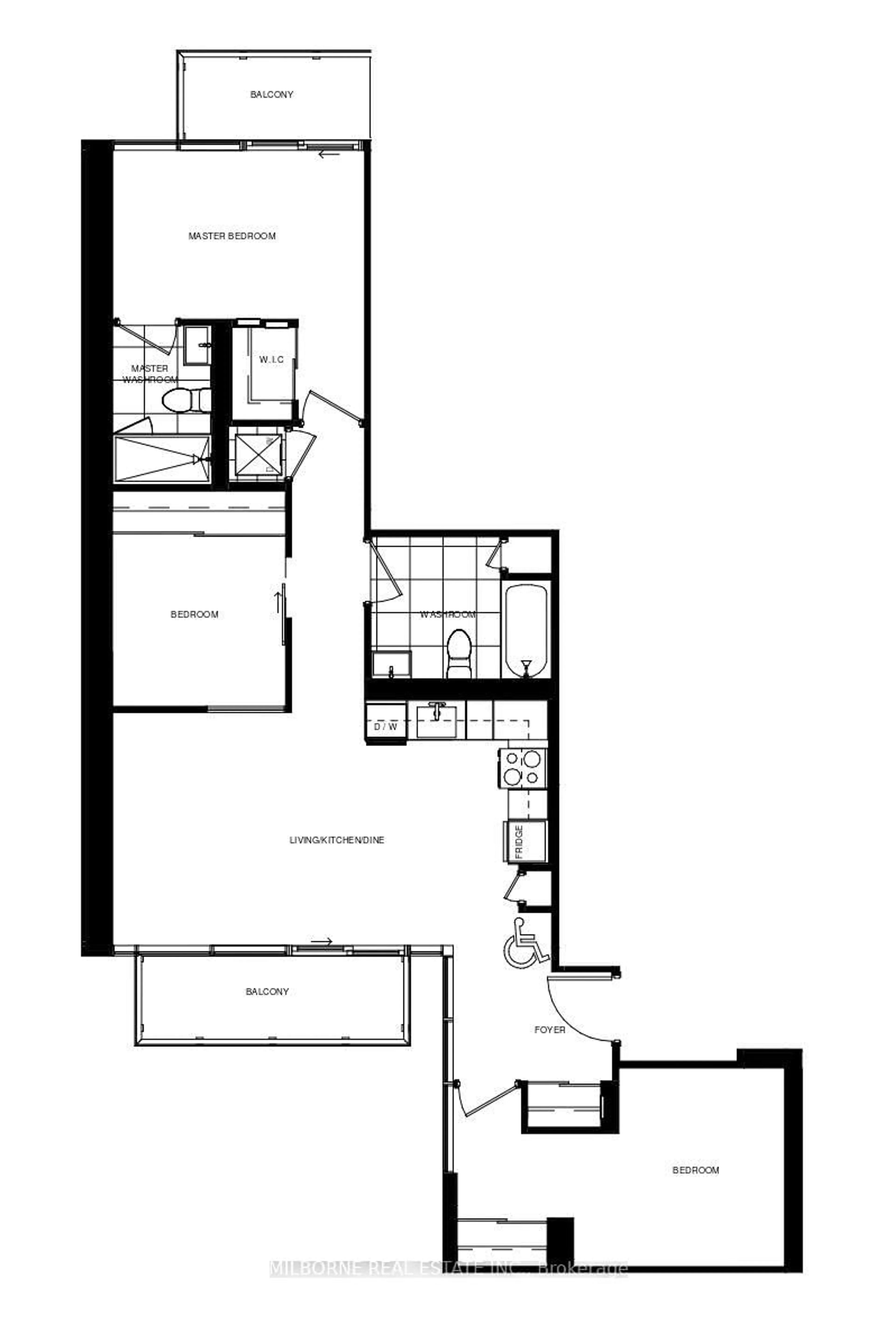 Floor plan for 2 Manderley Dr #701, Toronto Ontario M1N 0C7
