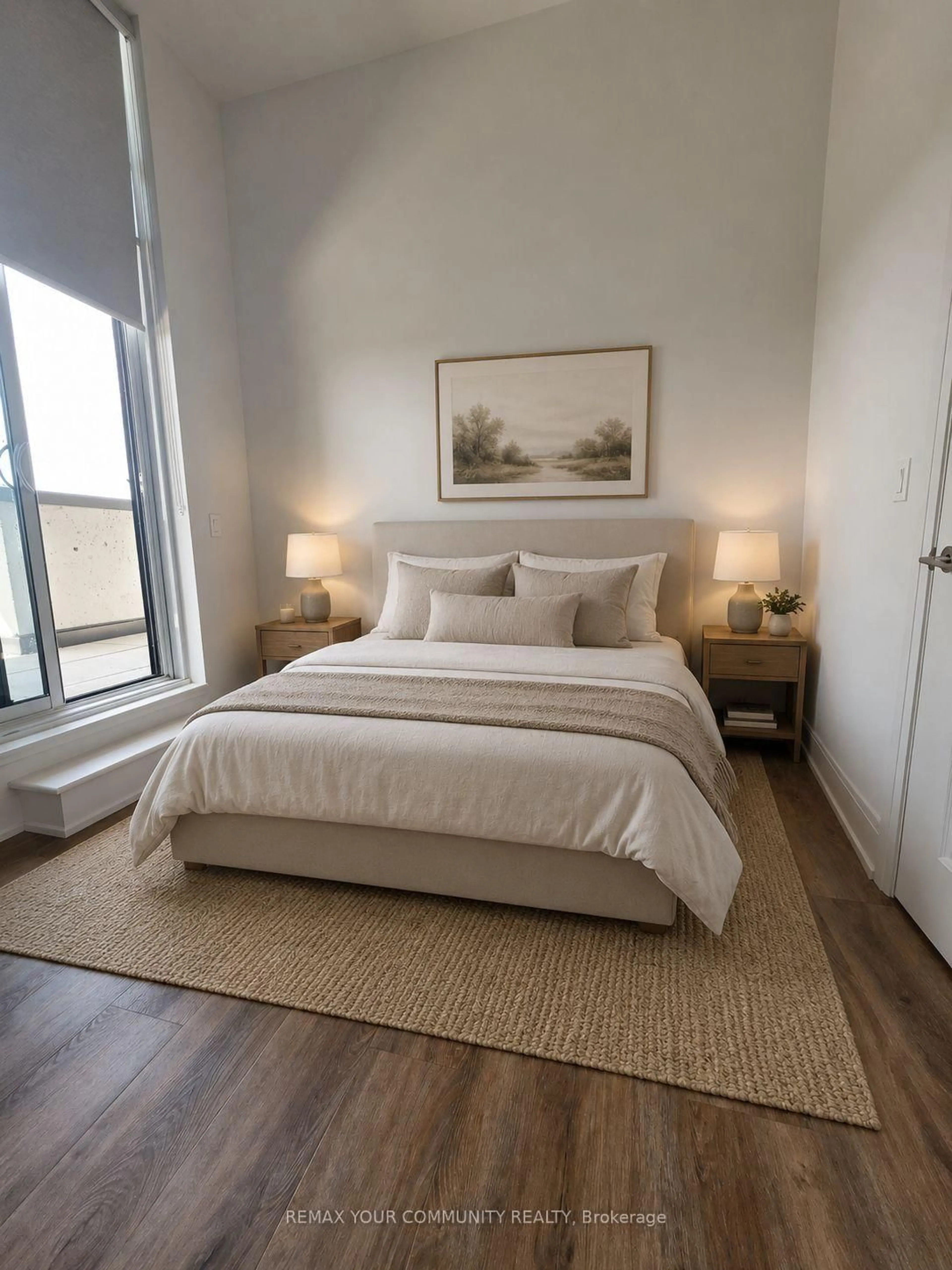 Bedroom with bed, unknown for 20 Meadowglen Pl #2808, Toronto Ontario M1G 0A9