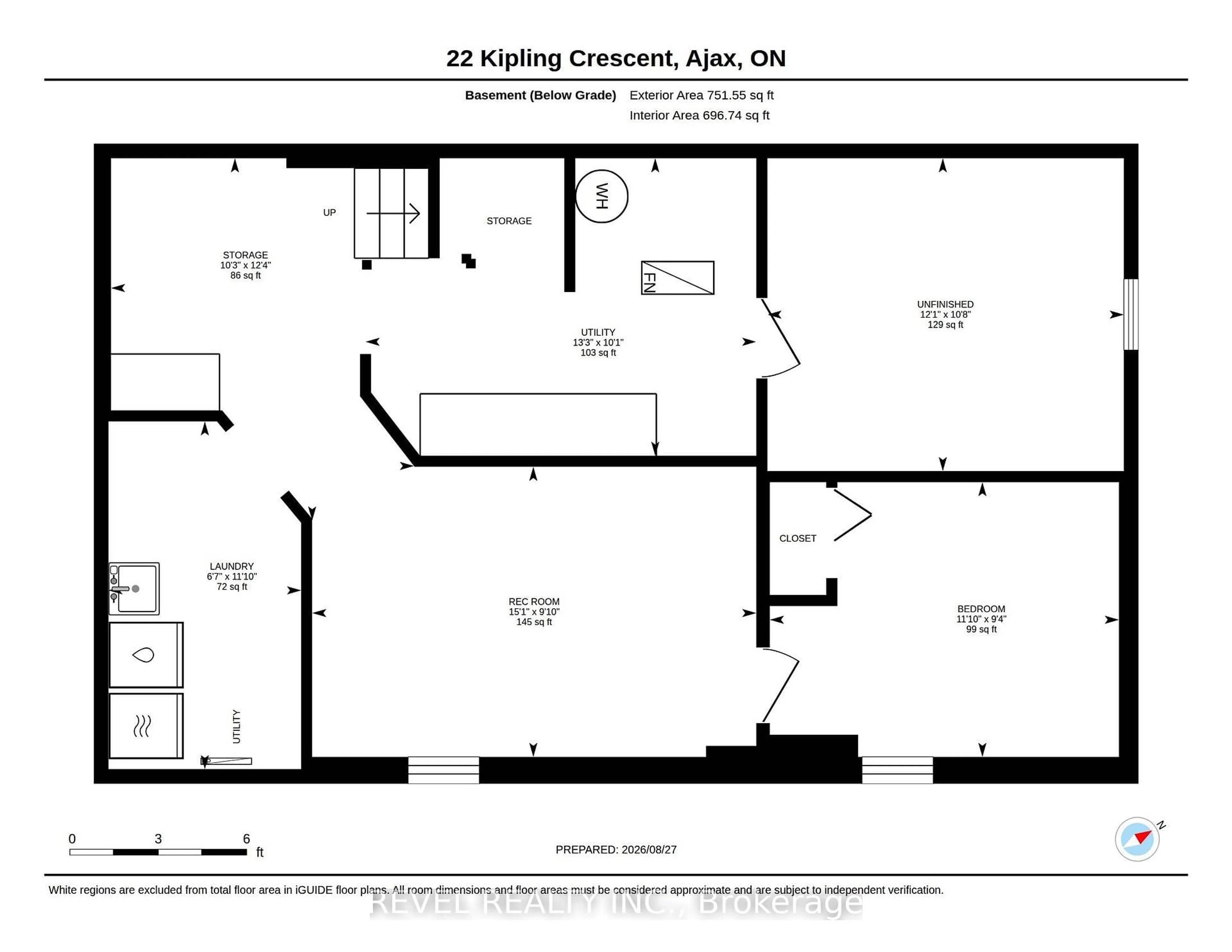Floor plan for 22 Kipling Cres, Ajax Ontario L1S 5A7