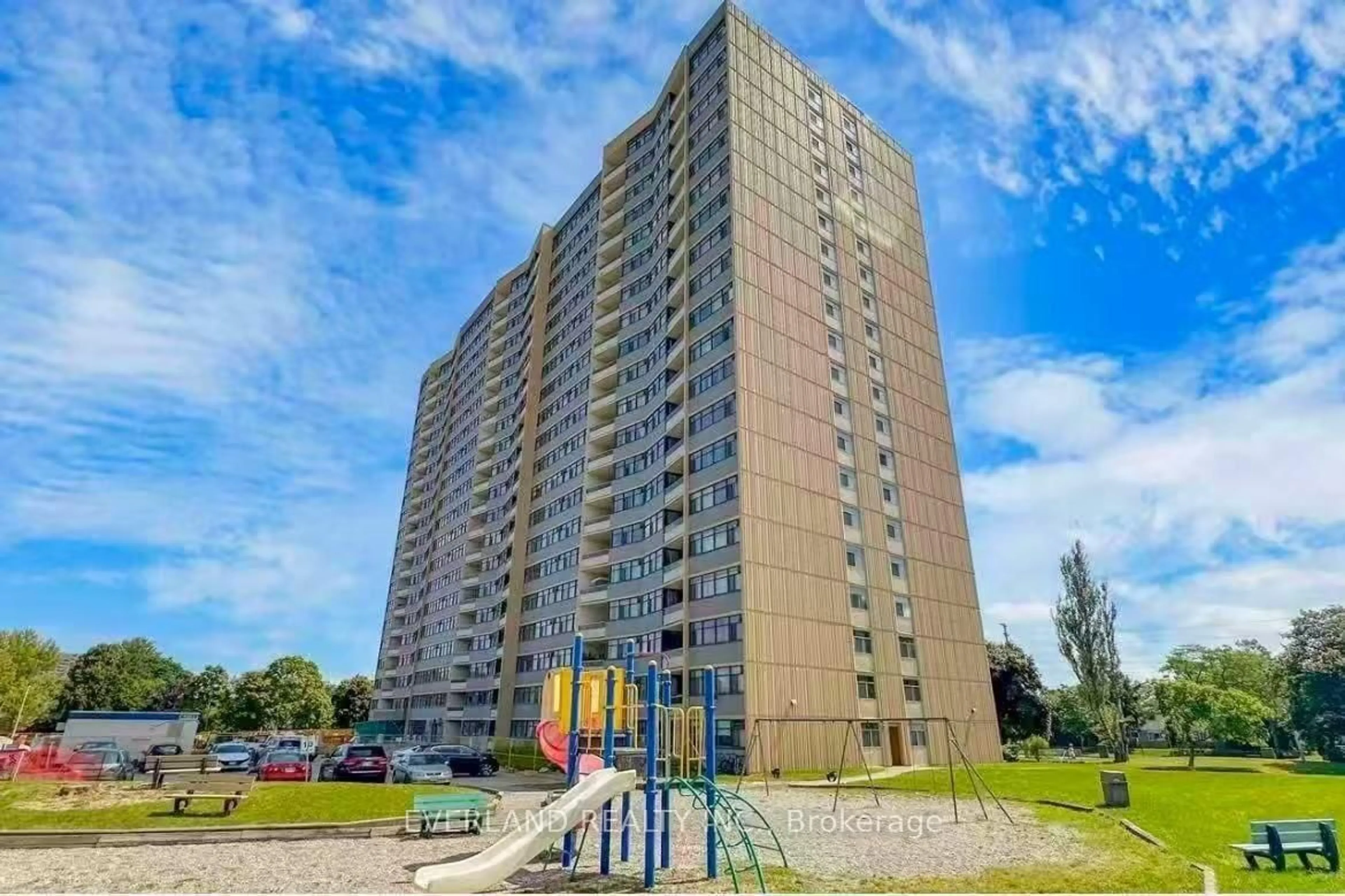 A pic from outside/outdoor area/front of a property/back of a property/a pic from drone, building for 2050 Bridletowne Circ #303, Toronto Ontario M1W 2V5