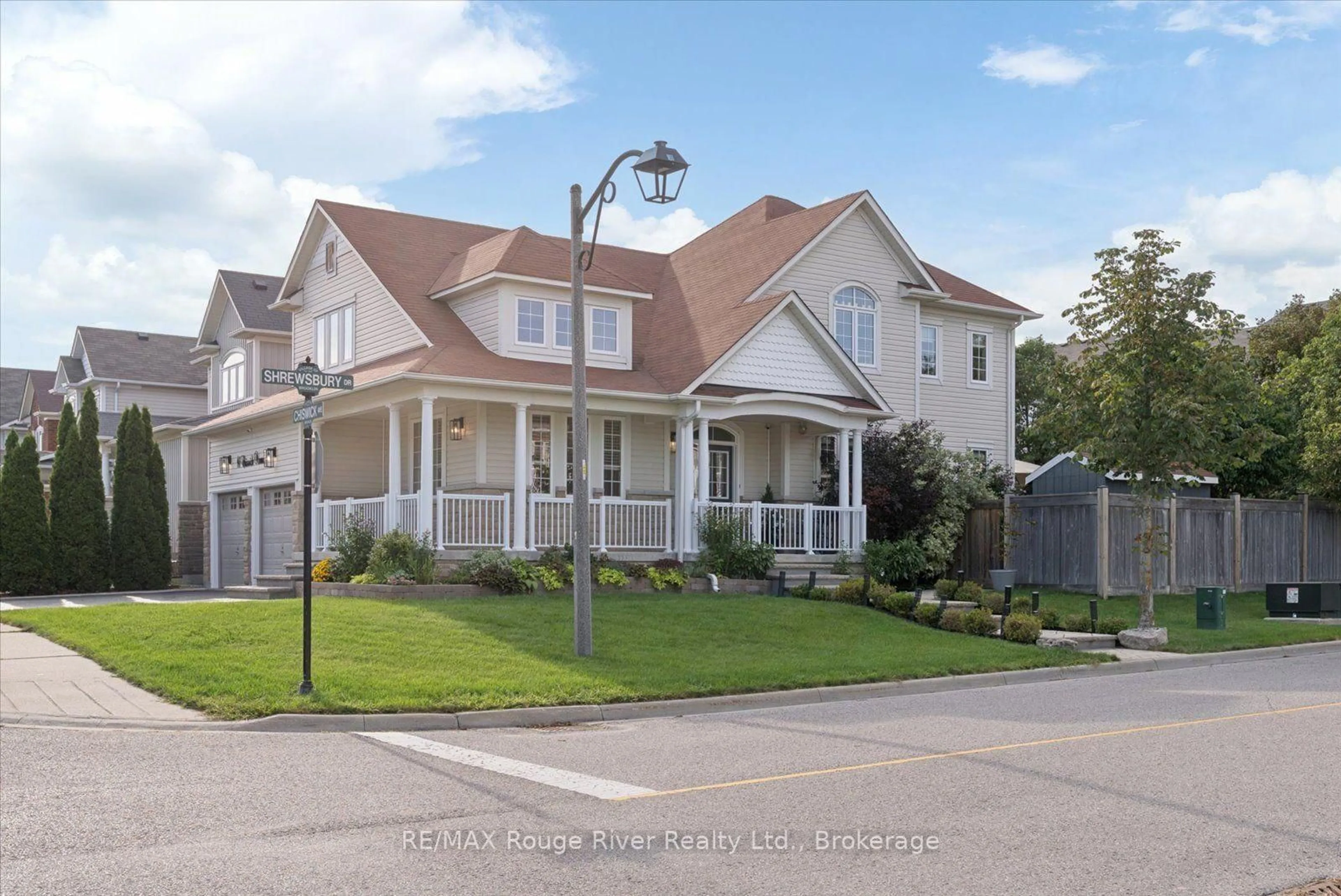 Home with vinyl exterior material, street for 14 Chiswick Ave, Whitby Ontario L1M 0E1