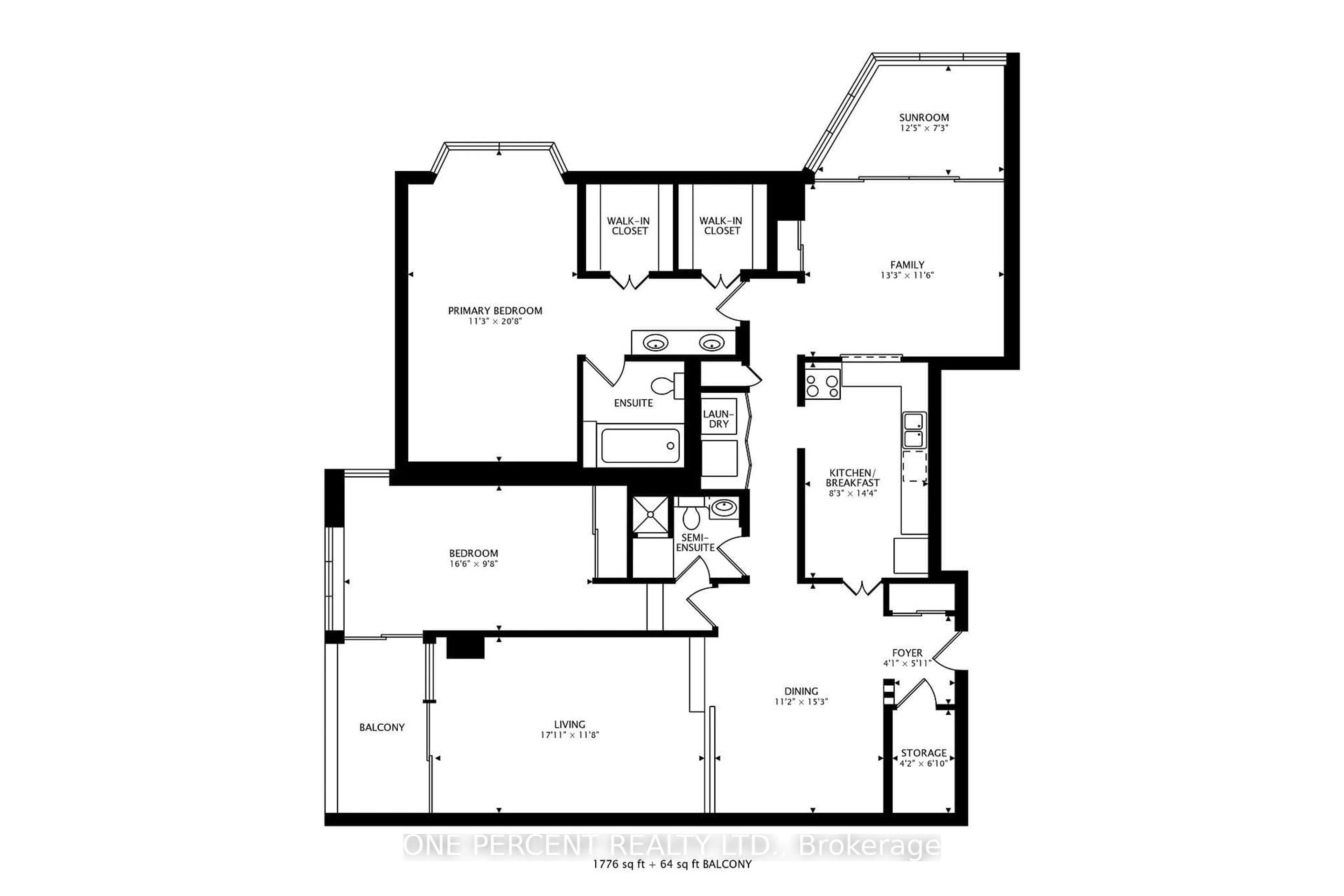 Floor plan for 2350 Bridletowne Circ #503, Toronto Ontario M1W 3E6