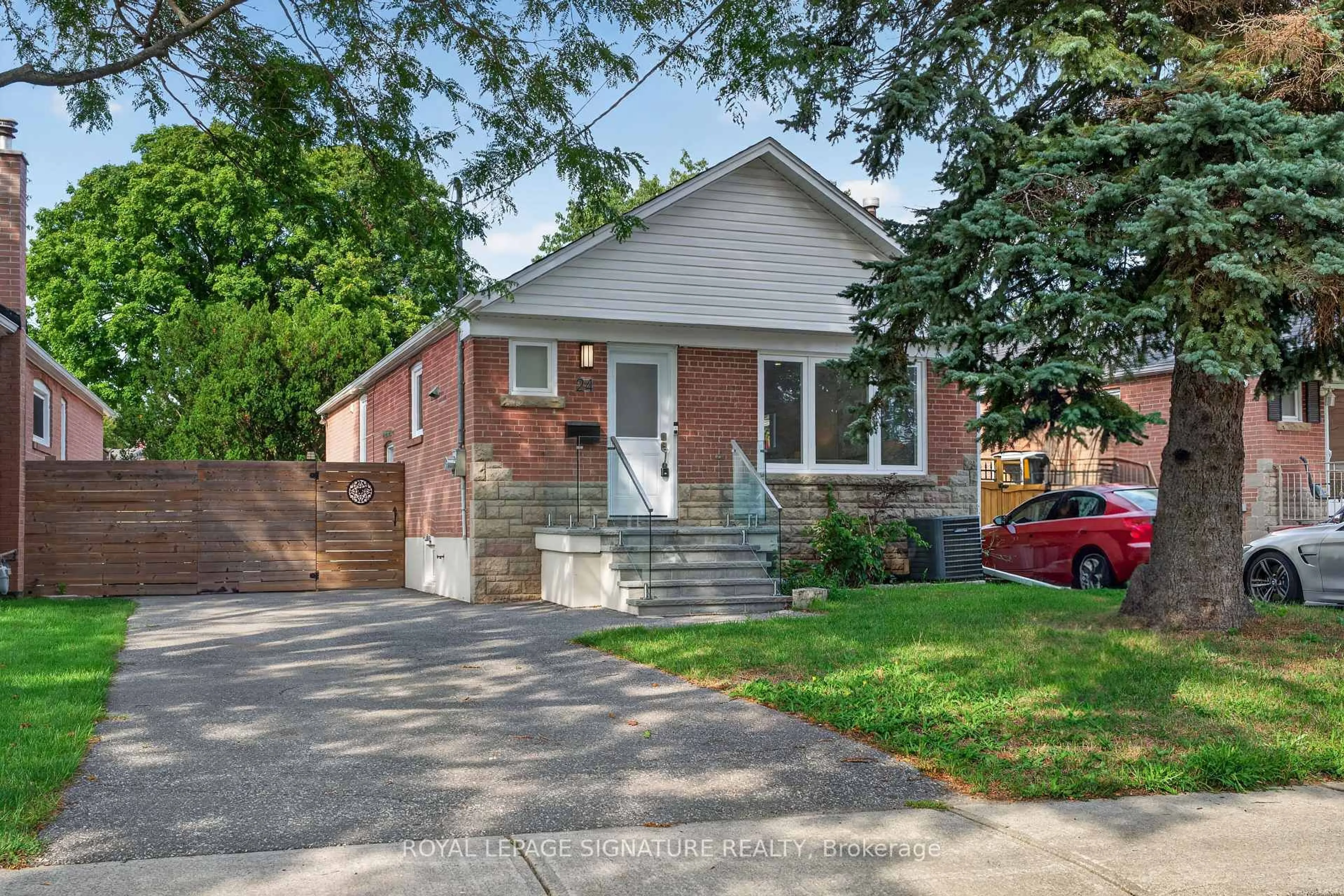 Home with brick exterior material, street for 24 Glenshaw Cres, Toronto Ontario M4B 2C9