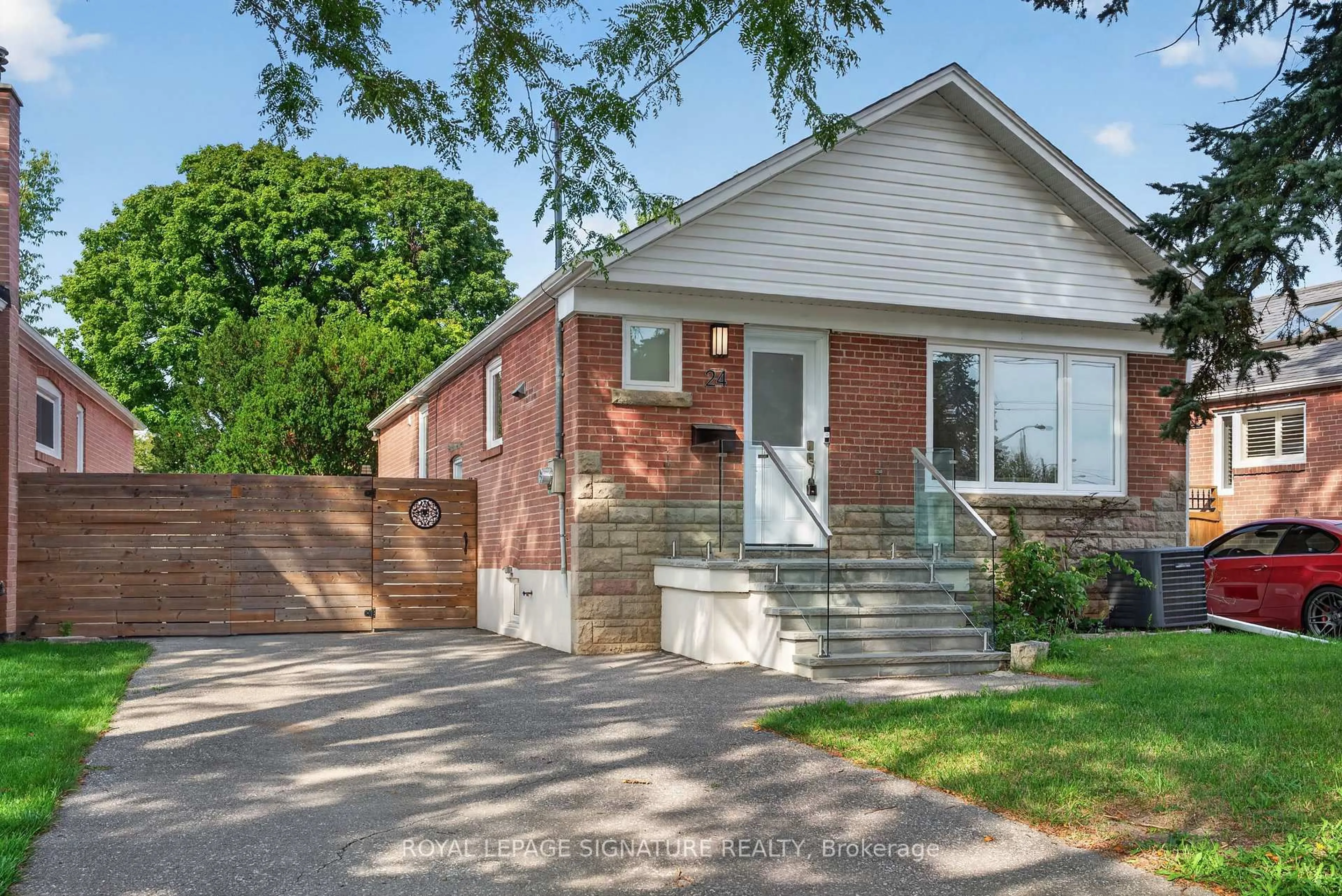 Home with brick exterior material, street for 24 Glenshaw Cres, Toronto Ontario M4B 2C9