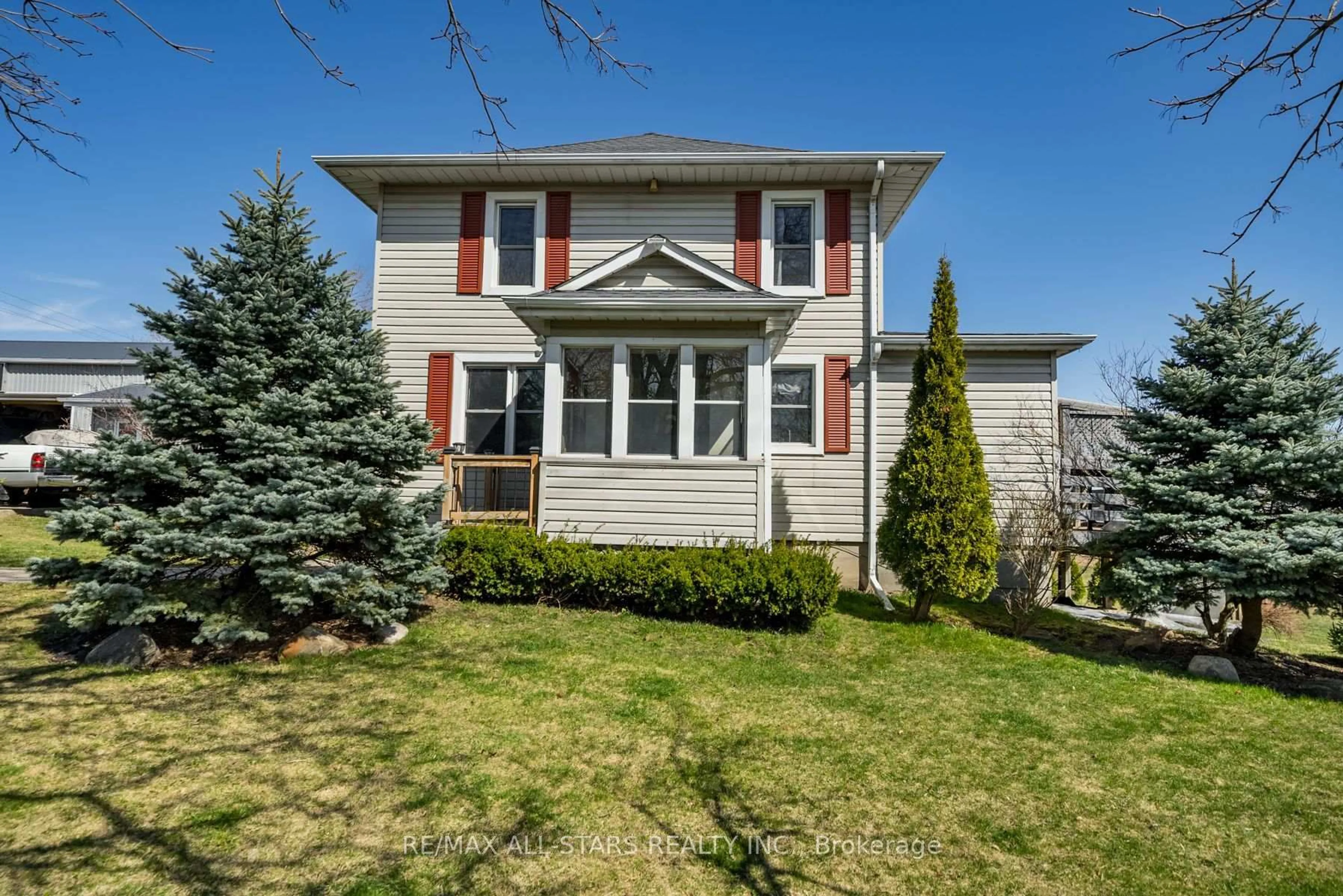 Home with vinyl exterior material, street for 14995 Regional Rd 57, Scugog Ontario L0B 1B0
