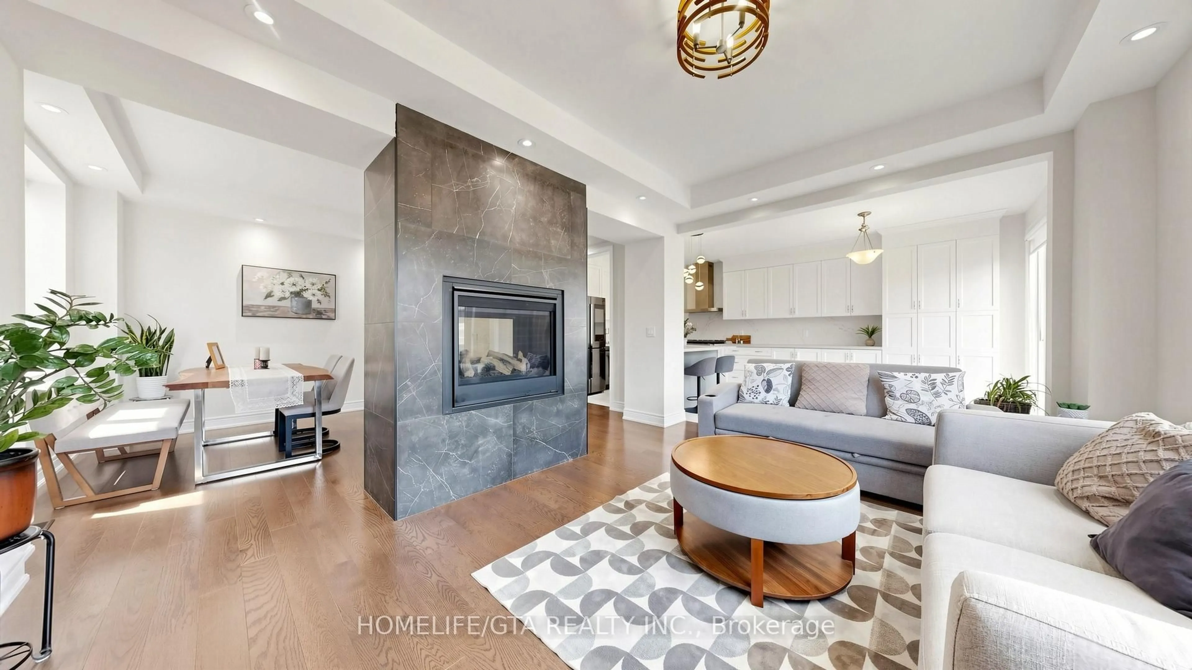 Living room with furniture, ceramic/tile floor for 1067 Purus Path, Pickering Ontario L1X 0H3