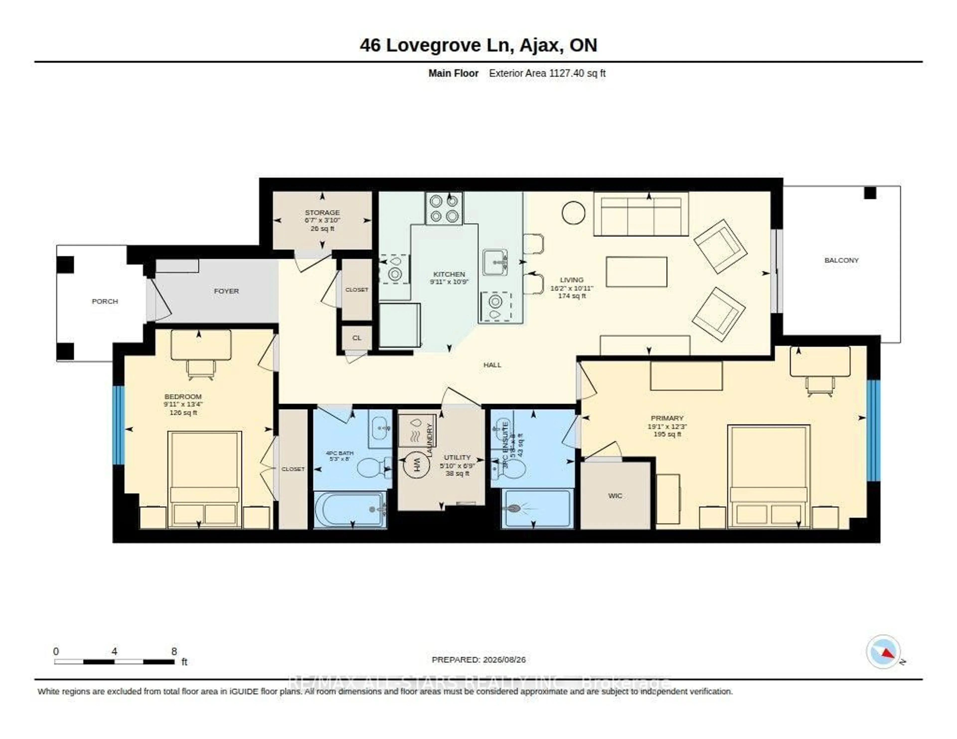 Floor plan for 46 Lovegrove Lane #13, Ajax Ontario L1S 0E7