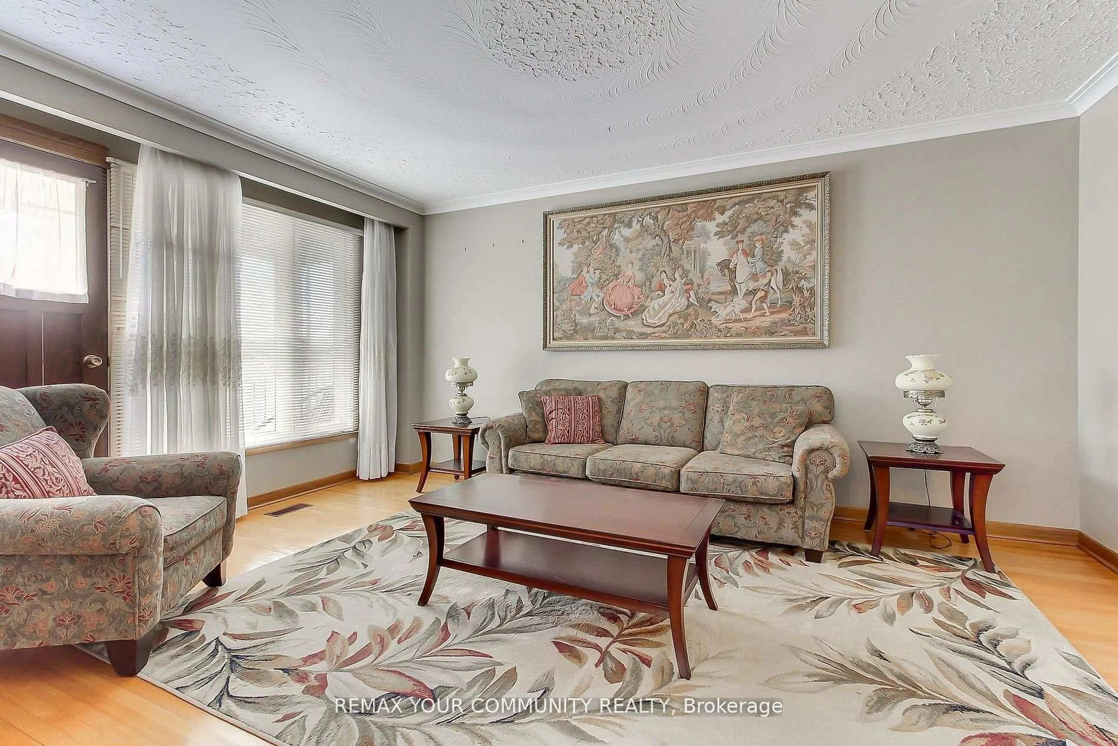 Living room with furniture, carpet floor for 41A North Edgely Ave, Toronto Ontario M1K 1T5