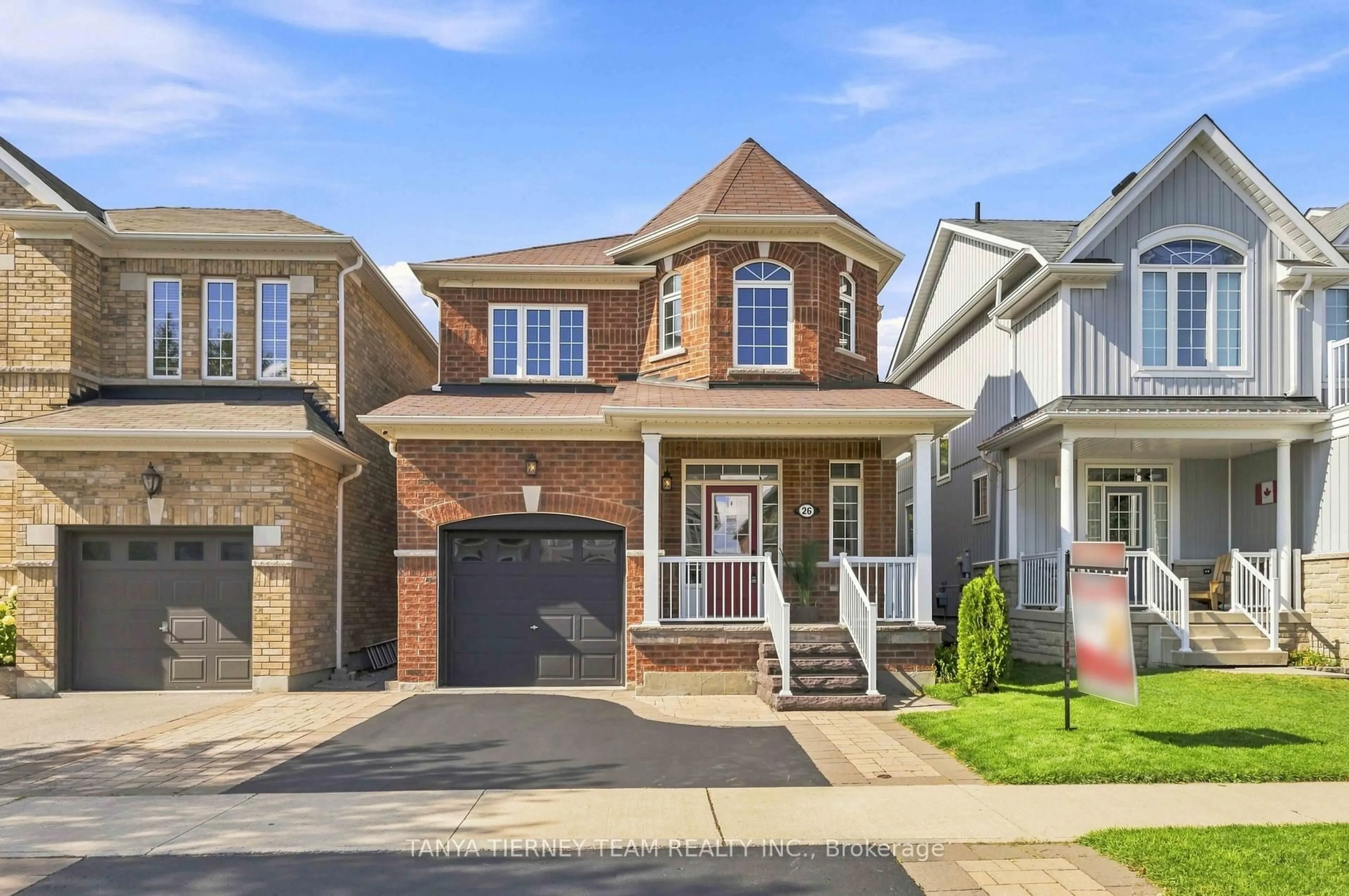 Home with brick exterior material, street for 26 Chiswick Ave, Whitby Ontario L1M 0E1